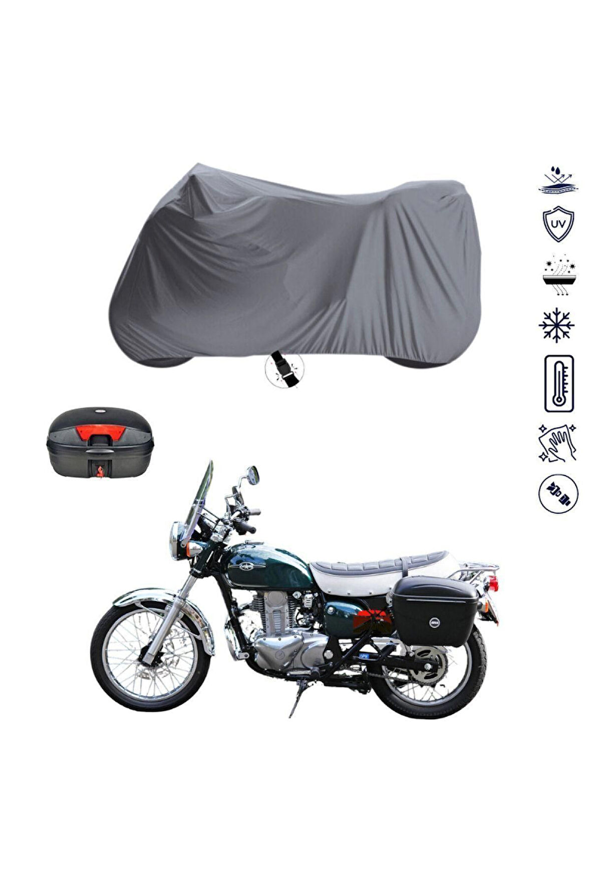 Truva Tr 250  Bağlantı Tokalı  Uyumlu SolarBlock Prime Motosiklet Brandası Örtüsü