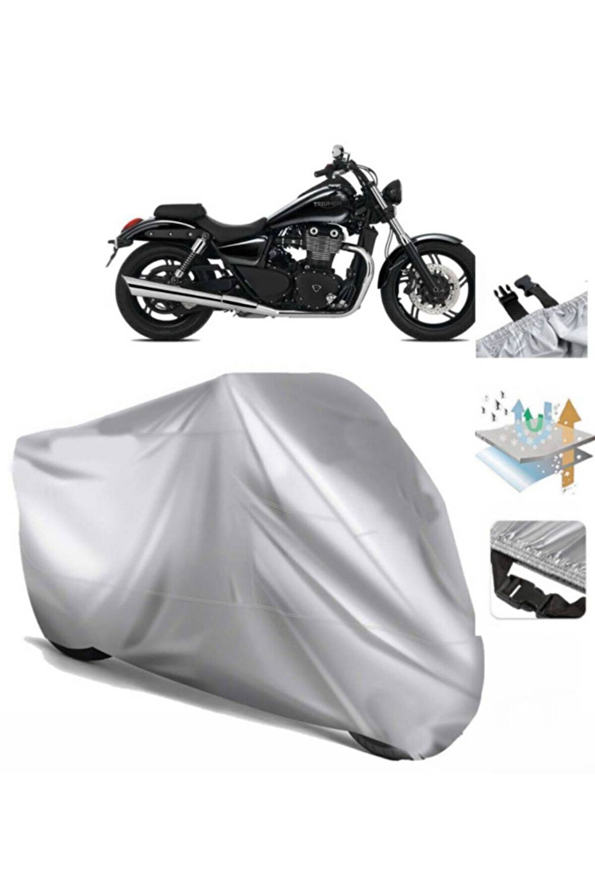 Triumph Thunderbird Storm (bağlantı Tokalı) Uyumlu SolarBlock Prime Motosiklet Brandası Örtüsü