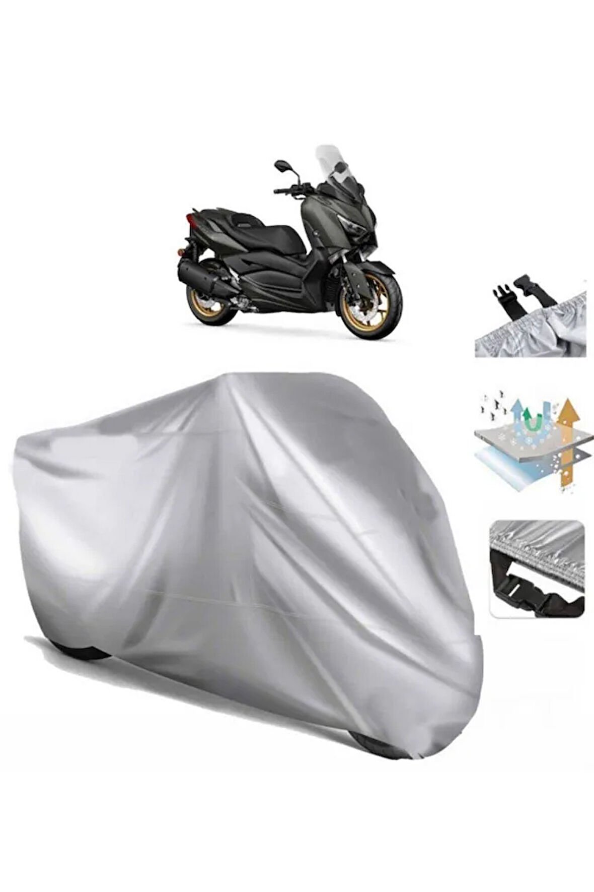 Yamaha X-max 250 Tech Max (bağlantı Tokalı) Uyumlu SolarBlock Prime Motosiklet Brandası Örtüsü