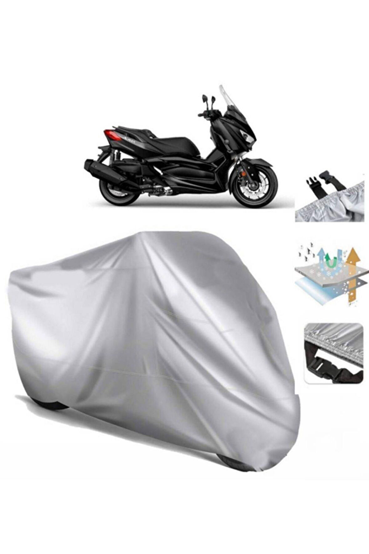 Yamaha X-max 400 Iron Max  Arka Çanta (bağlantı Tokalı) Uyumlu SolarBlock  Motosiklet Brandası