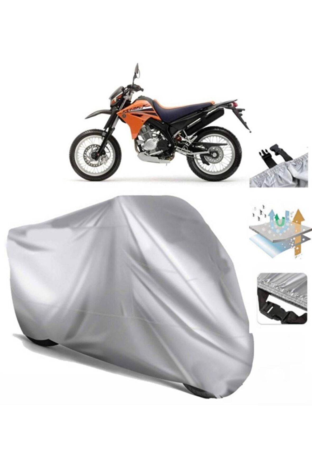 Yamaha Xt 125 X  Arka Çanta (bağlantı Tokalı) Uyumlu SolarBlock Prime Motosiklet Brandası Örtüsü