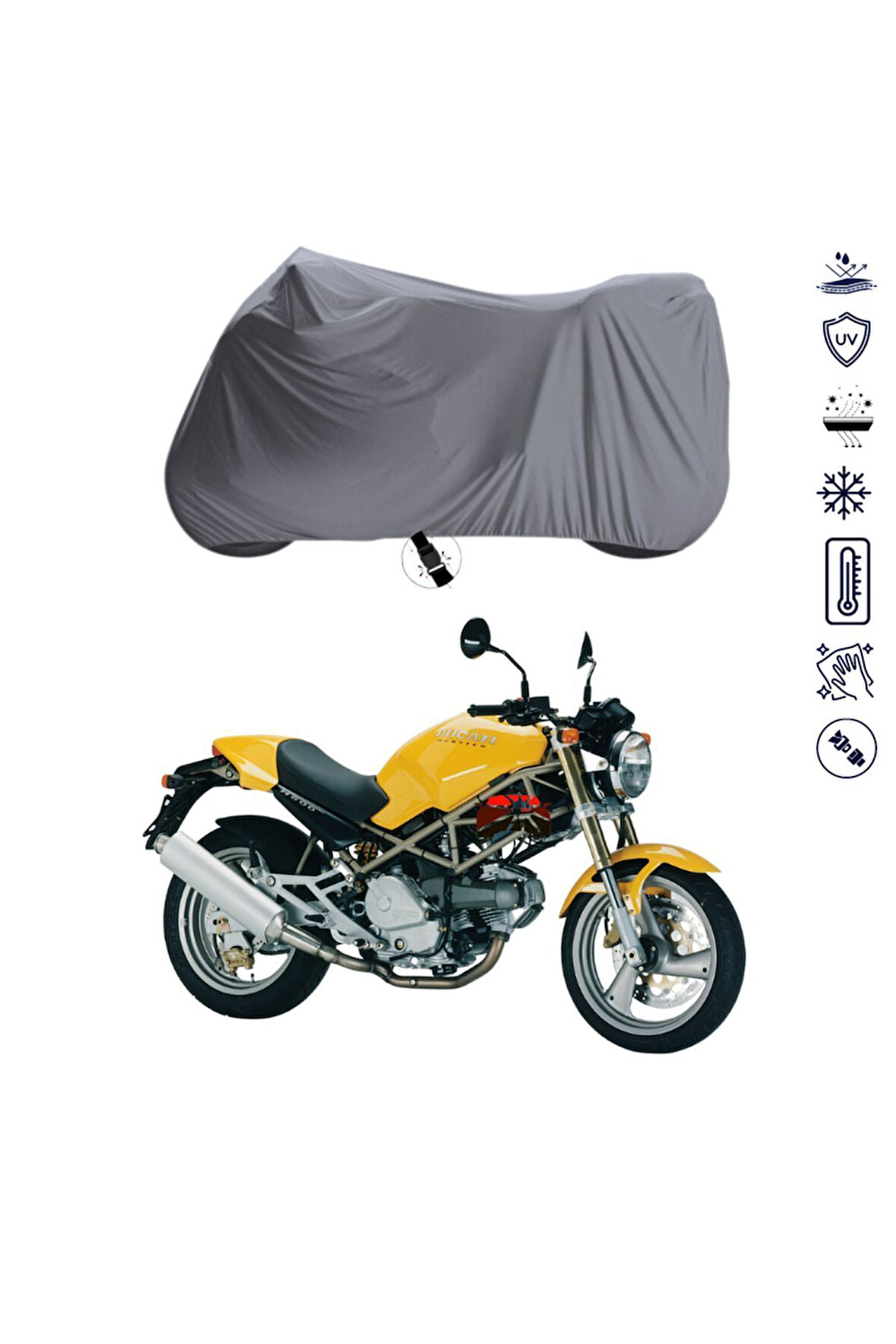 Ducati Monster 600 Çantalı  Uyumlu Bağlantı Tokalı  Uyumlu SolarBlock Prime Motosiklet Brandası