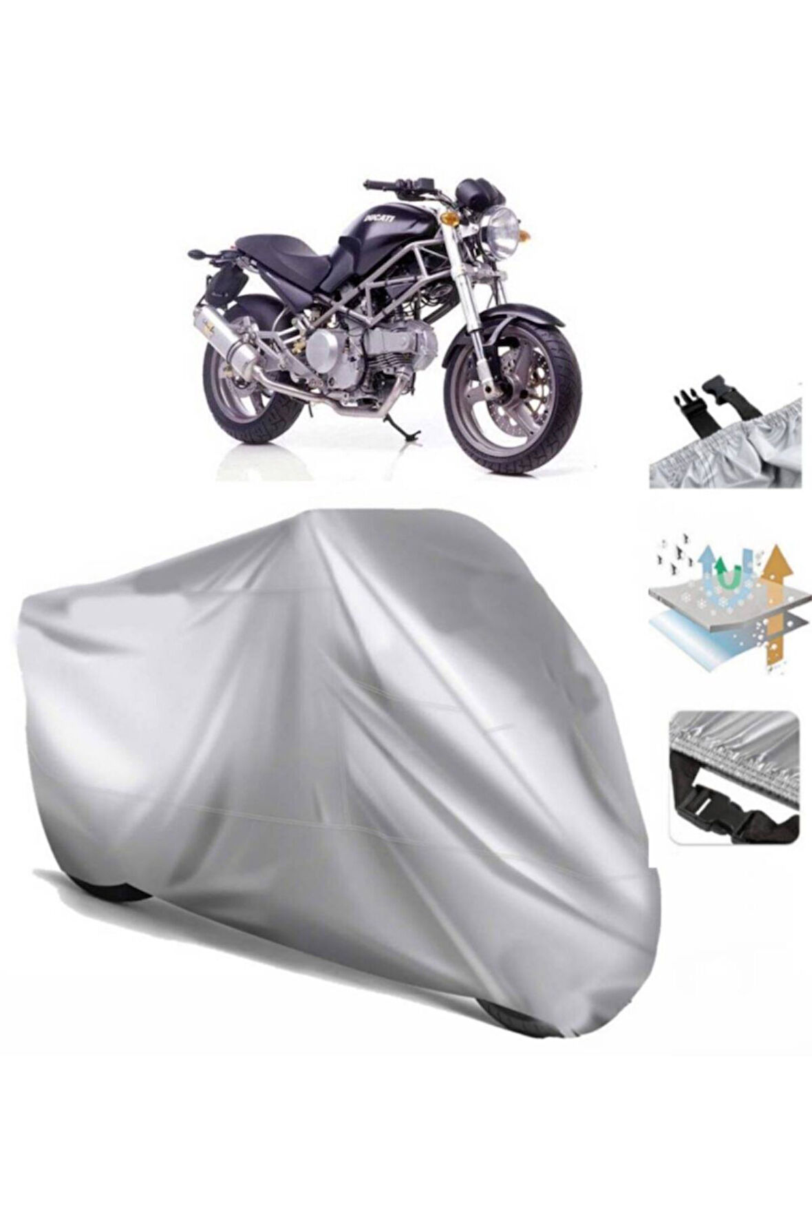 Ducati Monster 1000 Dark I.e.  Arka Çanta (bağlantı Tokalı) Uyumlu SolarBlock  Motosiklet Brandası