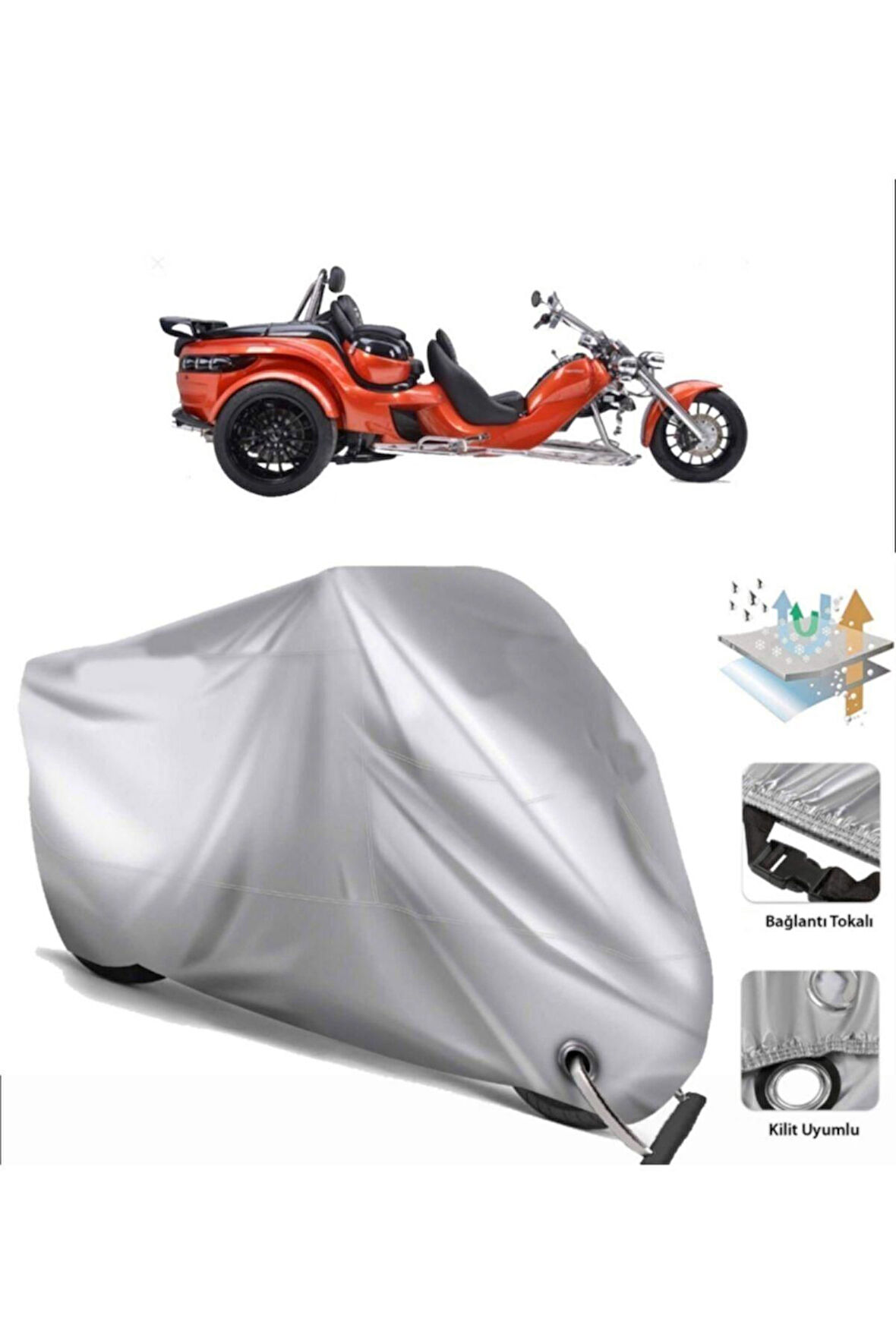 Rewaco Rf1 Lt-2  Arka Çanta (bağlantı Tokalı) Uyumlu SolarBlock Prime Motosiklet Brandası Örtüsü