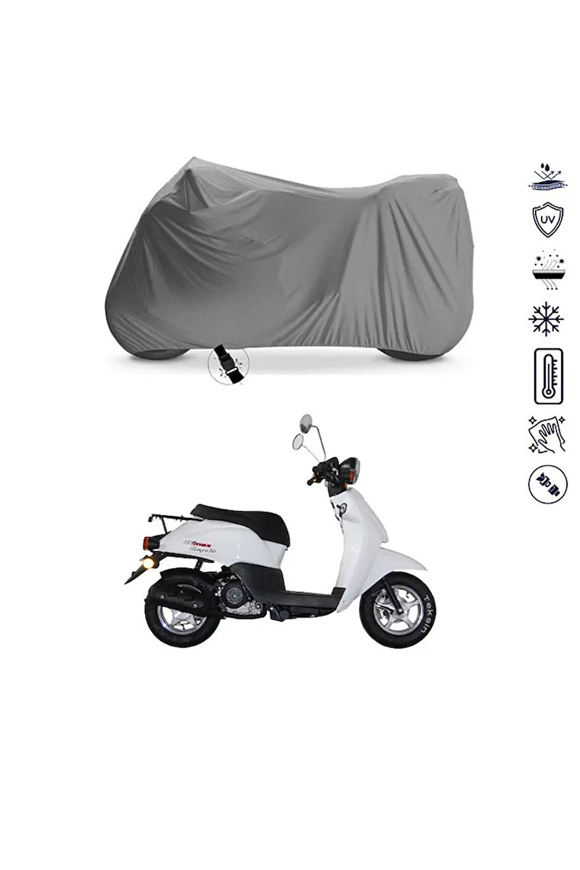 Stmax Tempo 50  Bağlantı Tokalı  Uyumlu SolarBlock Prime Motosiklet Brandası Örtüsü