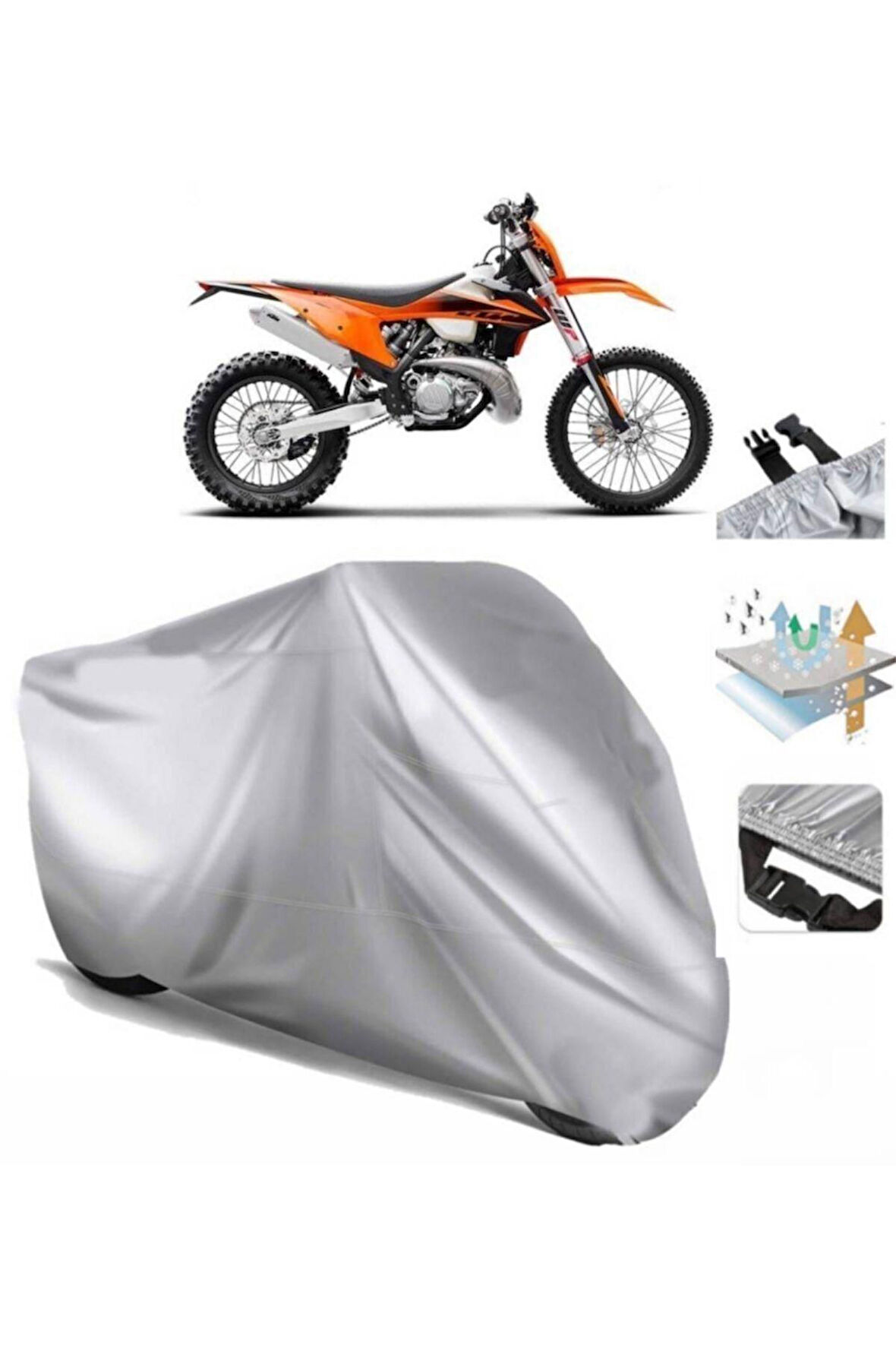 Ktm 250 Exc Tpı  Arka Çanta (bağlantı Tokalı) Uyumlu SolarBlock Prime Motosiklet Brandası Örtüsü