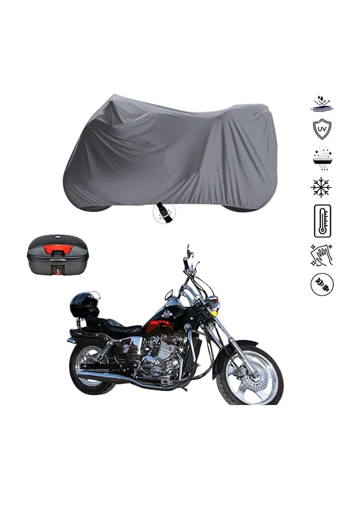 Regal Raptor DD 250E-9 Arka Çanta  Bağlantı Tokalı  Uyumlu SolarBlock  Motosiklet Brandası Örtüsü