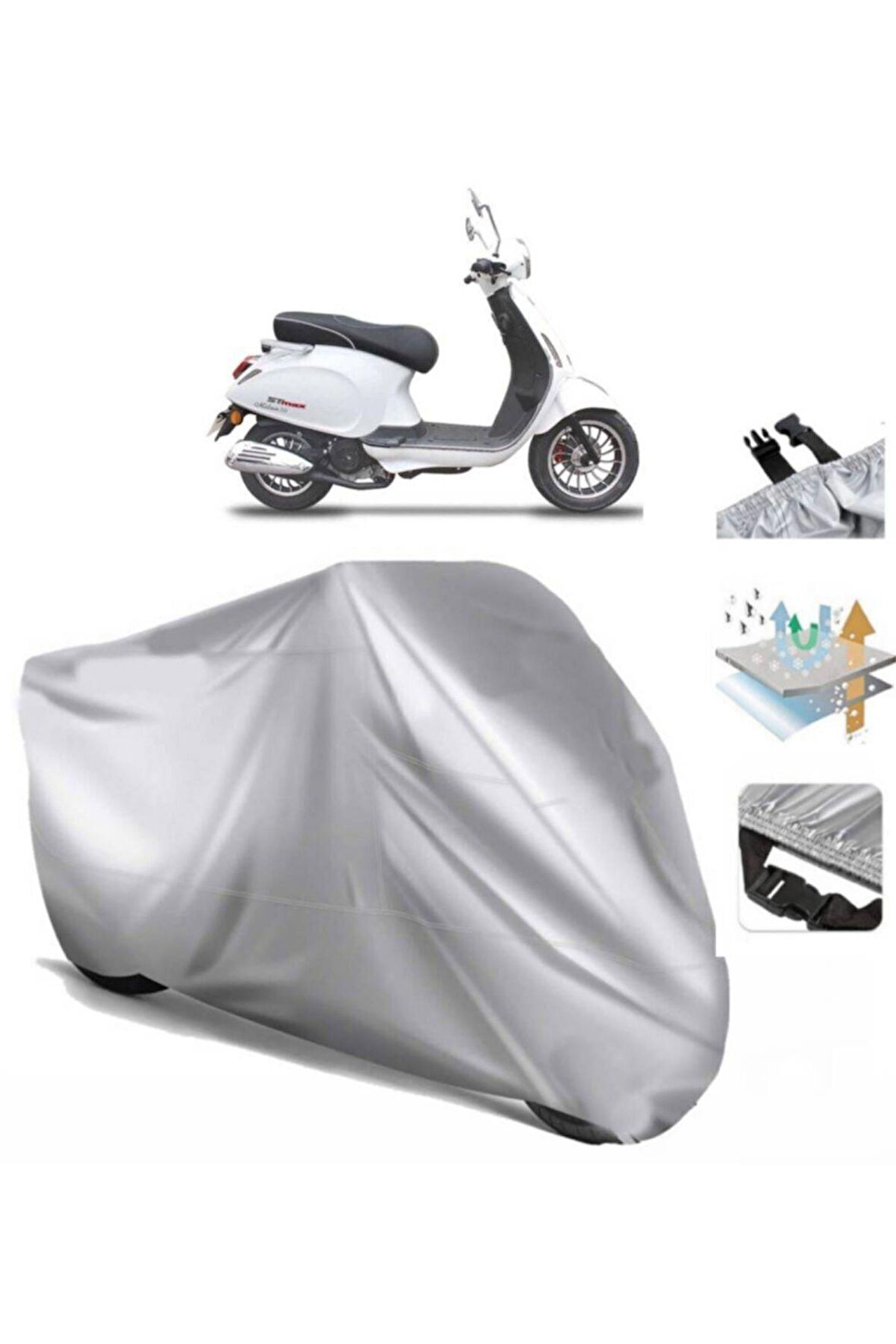 Stmax Milan 50 (bağlantı Tokalı) Uyumlu SolarBlock Prime Motosiklet Brandası Örtüsü