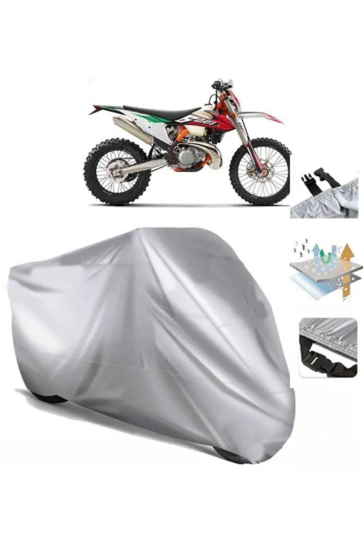 Ktm 250 Exc Six Days (bağlantı Tokalı) Uyumlu SolarBlock Prime Motosiklet Brandası Örtüsü