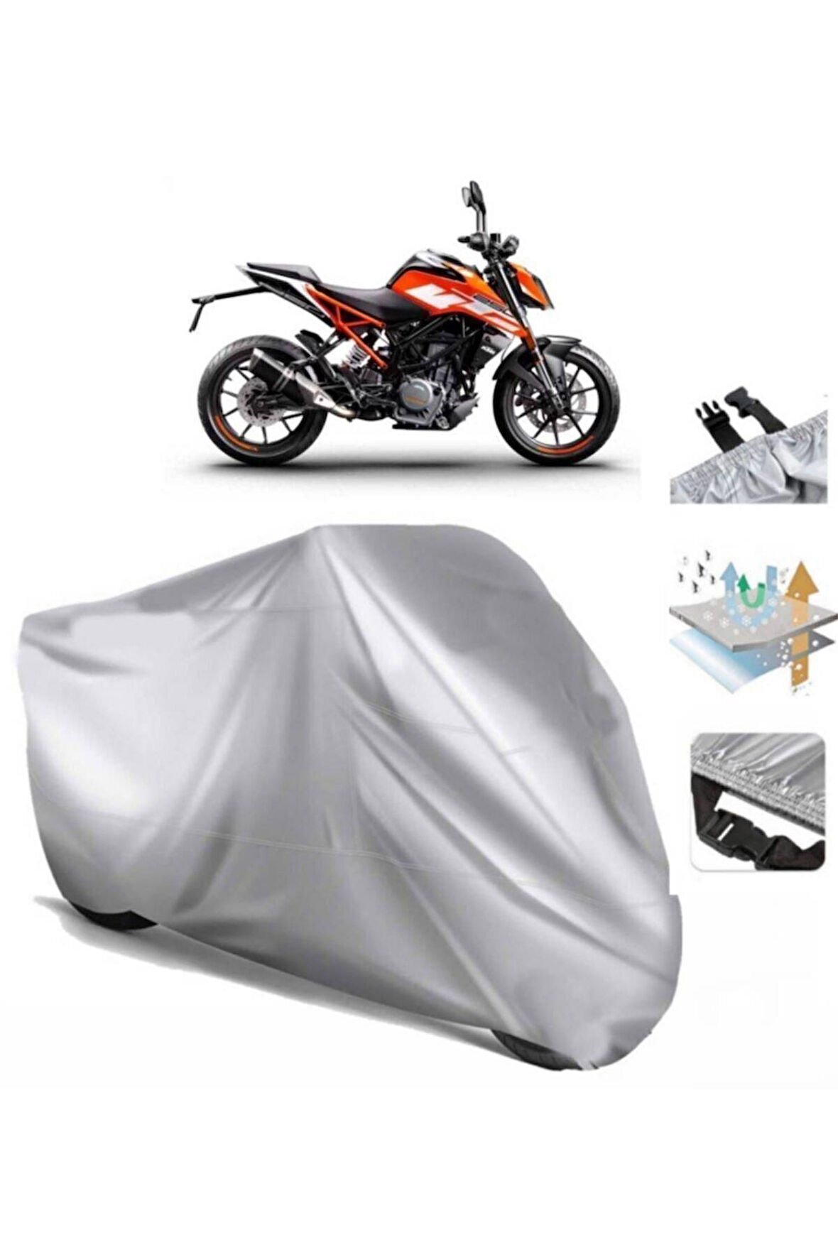 Ktm 250 Duke Abs  Arka Çanta (bağlantı Tokalı) Uyumlu SolarBlock Prime Motosiklet Brandası Örtüsü