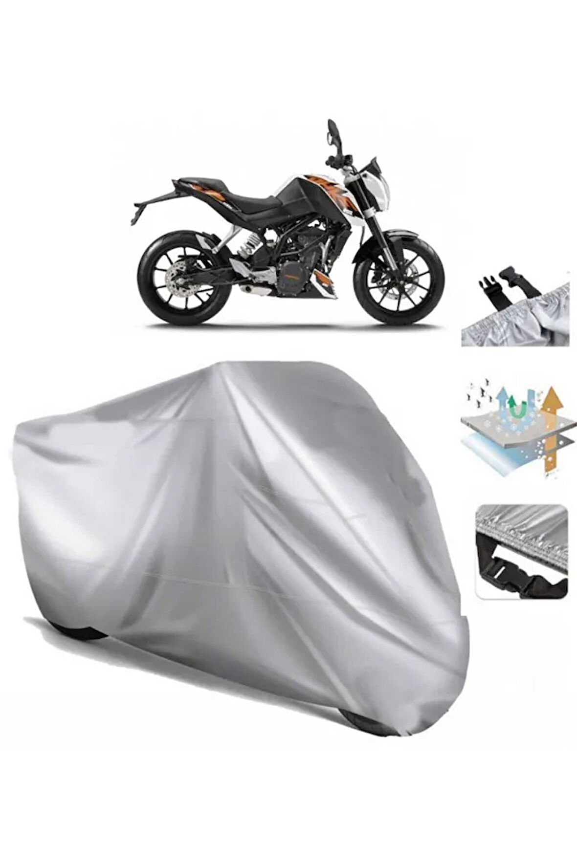 Ktm 200 Duke Abs (bağlantı Tokalı) Uyumlu SolarBlock Prime Motosiklet Brandası Örtüsü