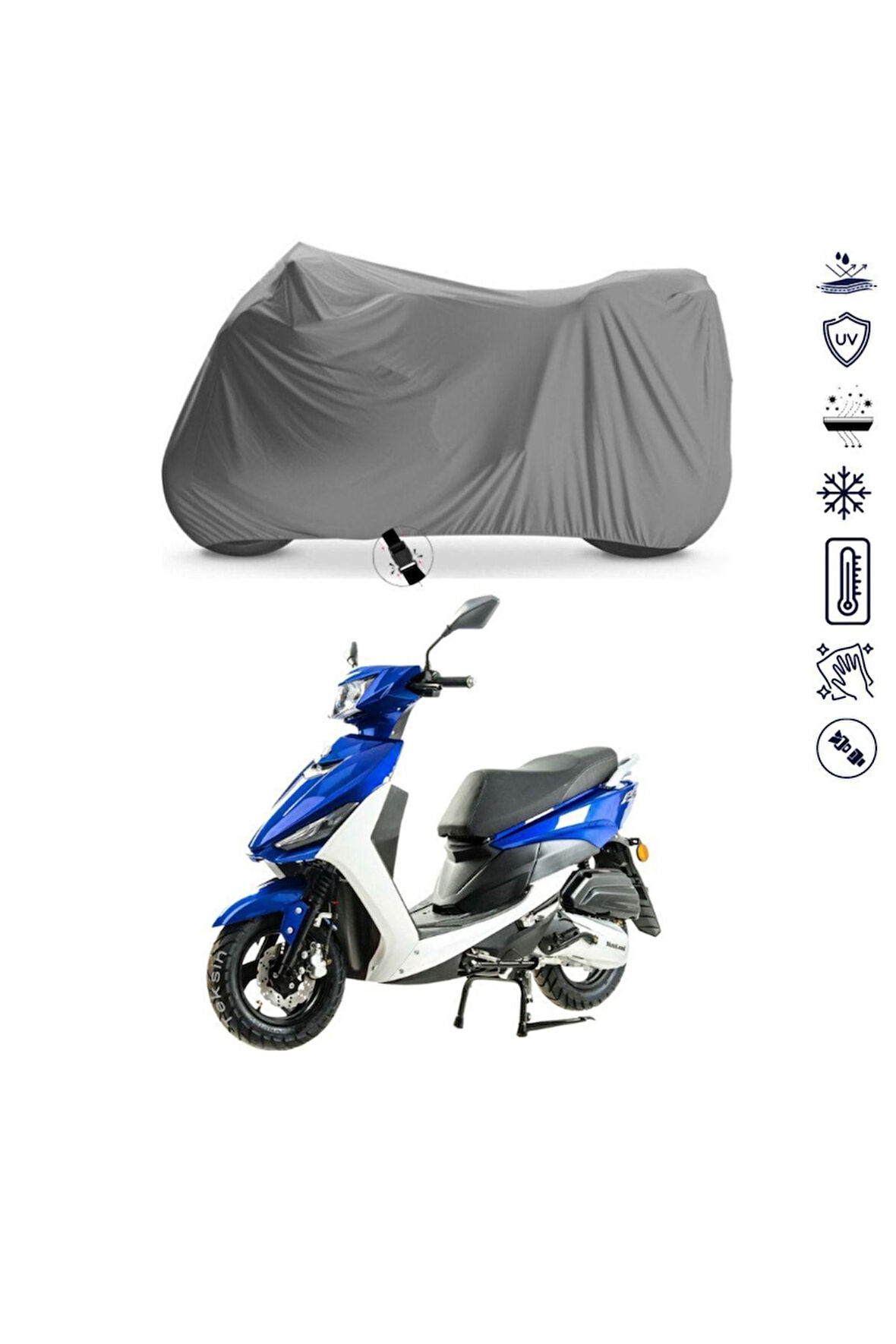 Ramzey Velocity 100  Bağlantı Tokalı  Uyumlu SolarBlock Prime Motosiklet Brandası Örtüsü