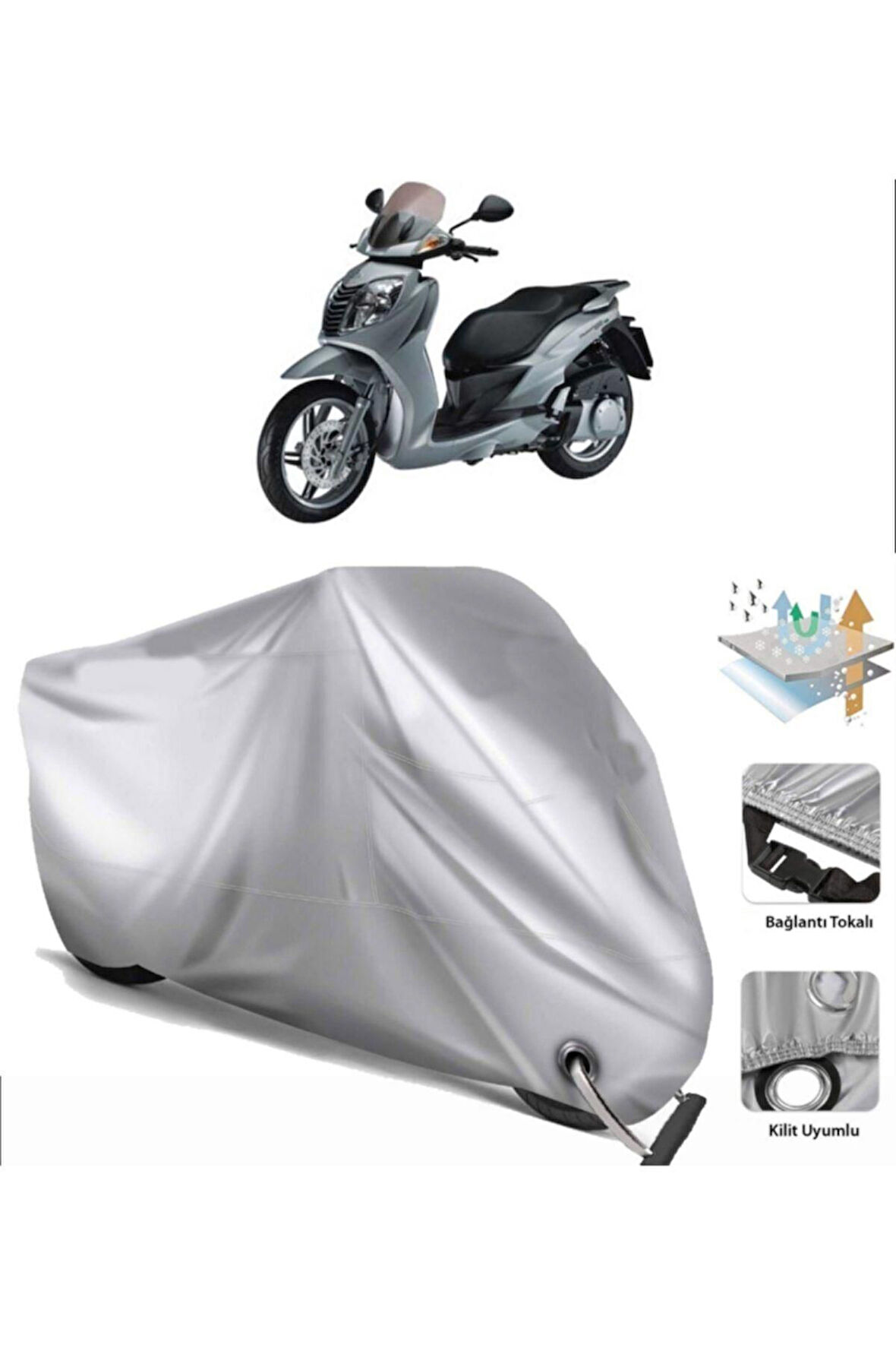 Malaguti Password 250  Arka Çanta (bağlantı Tokalı) Uyumlu SolarBlock  Motosiklet Brandası Örtüsü