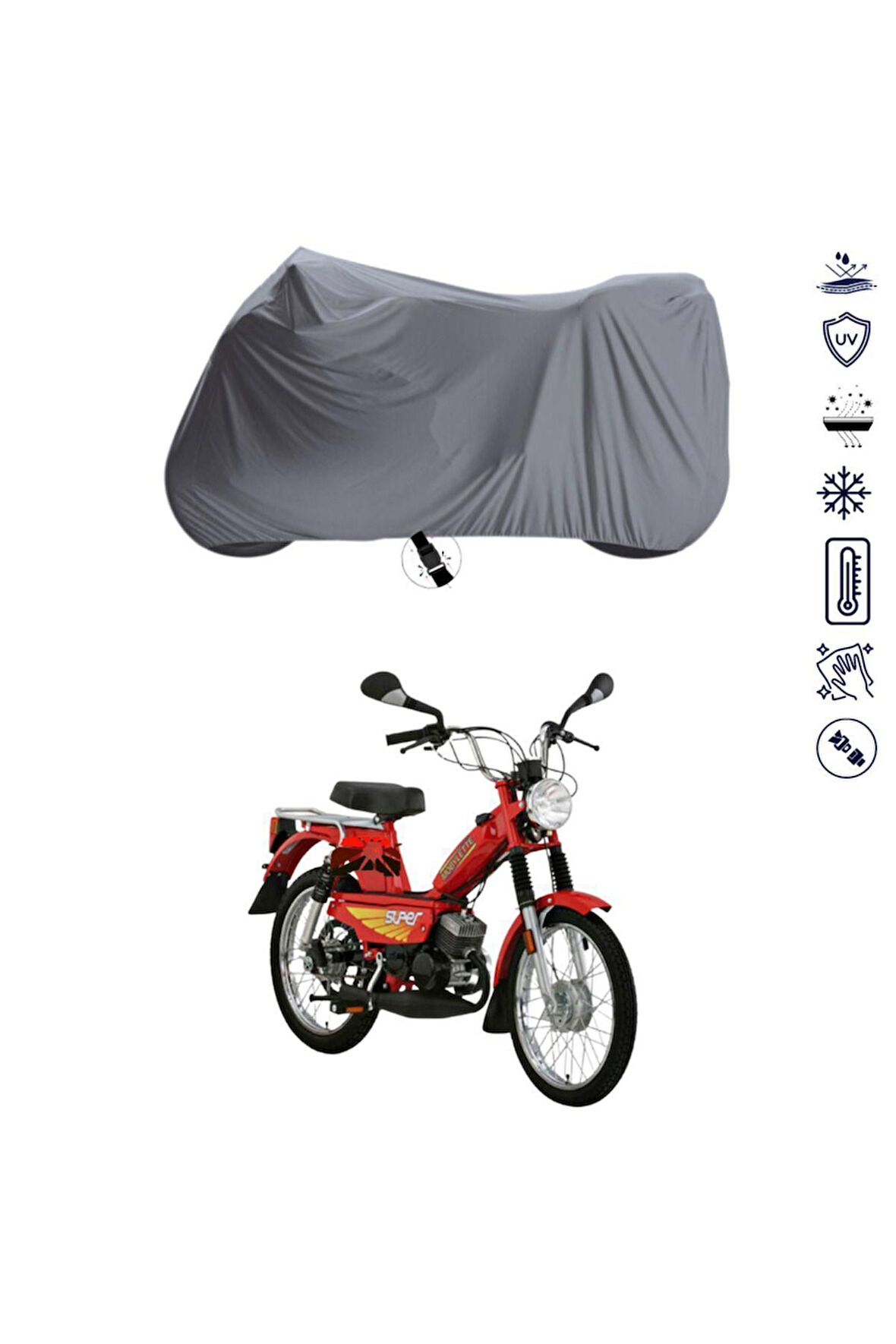 Mobylette Super  Bağlantı Tokalı  Uyumlu SolarBlock Prime Motosiklet Brandası Örtüsü