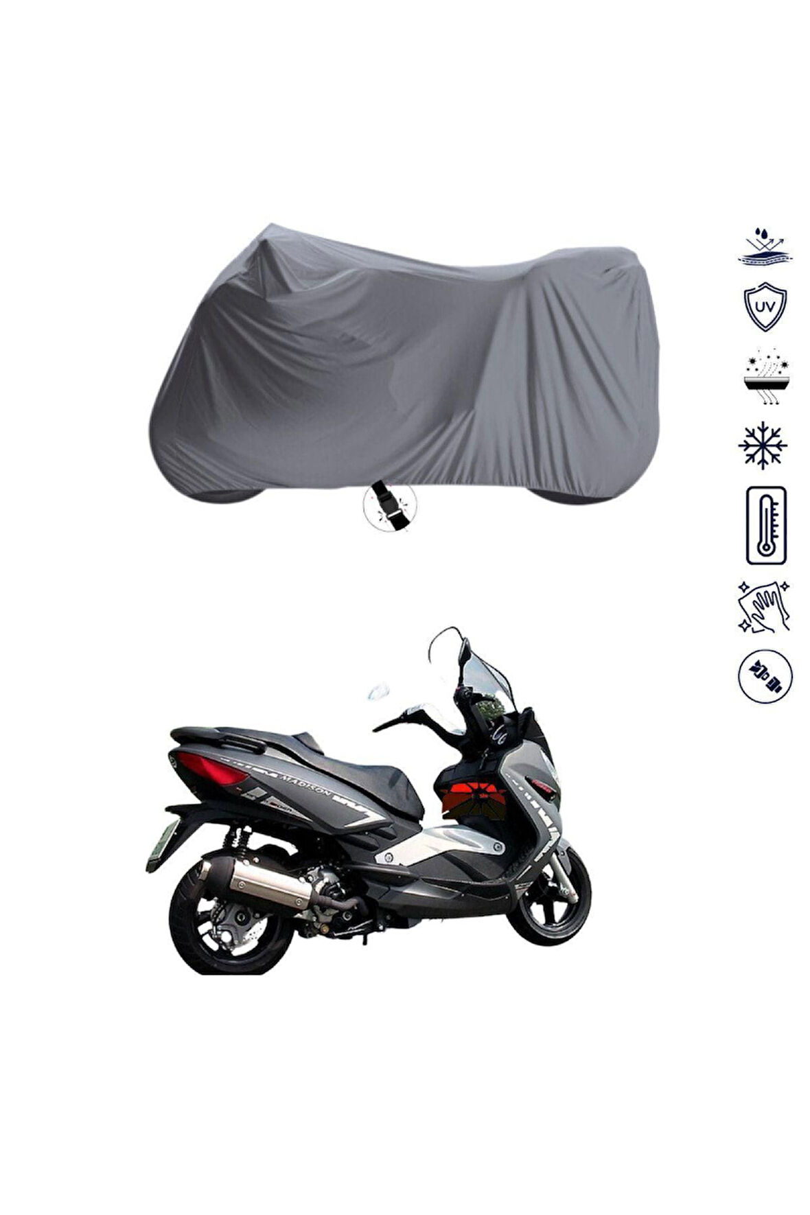 Malaguti Madison 250  Bağlantı Tokalı  Uyumlu SolarBlock Prime Motosiklet Brandası Örtüsü