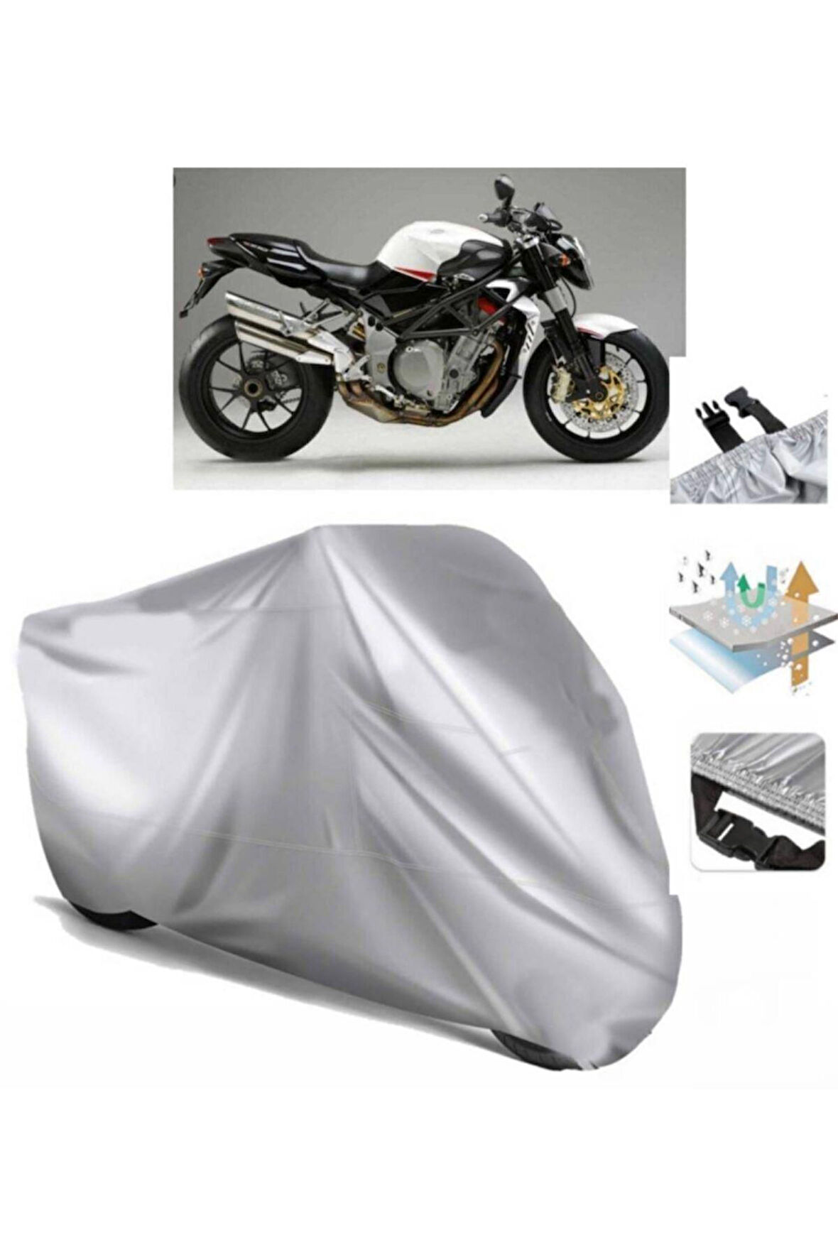 Mv Agusta Brutale 910 R (bağlantı Tokalı) Uyumlu SolarBlock Prime Motosiklet Brandası Örtüsü