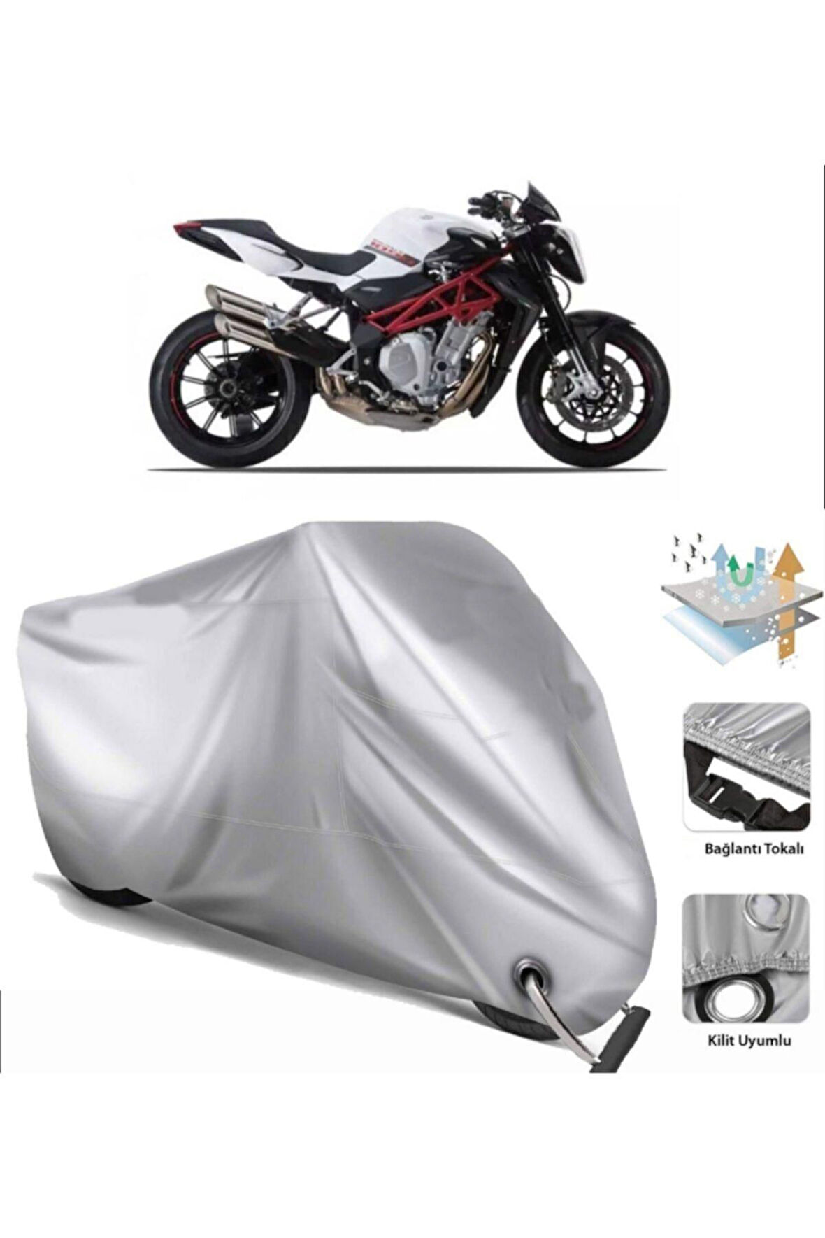 Mv Agusta Brutale 1090rr  Arka Çanta (bağlantı Tokalı) Uyumlu SolarBlock  Motosiklet Brandası Örtüsü