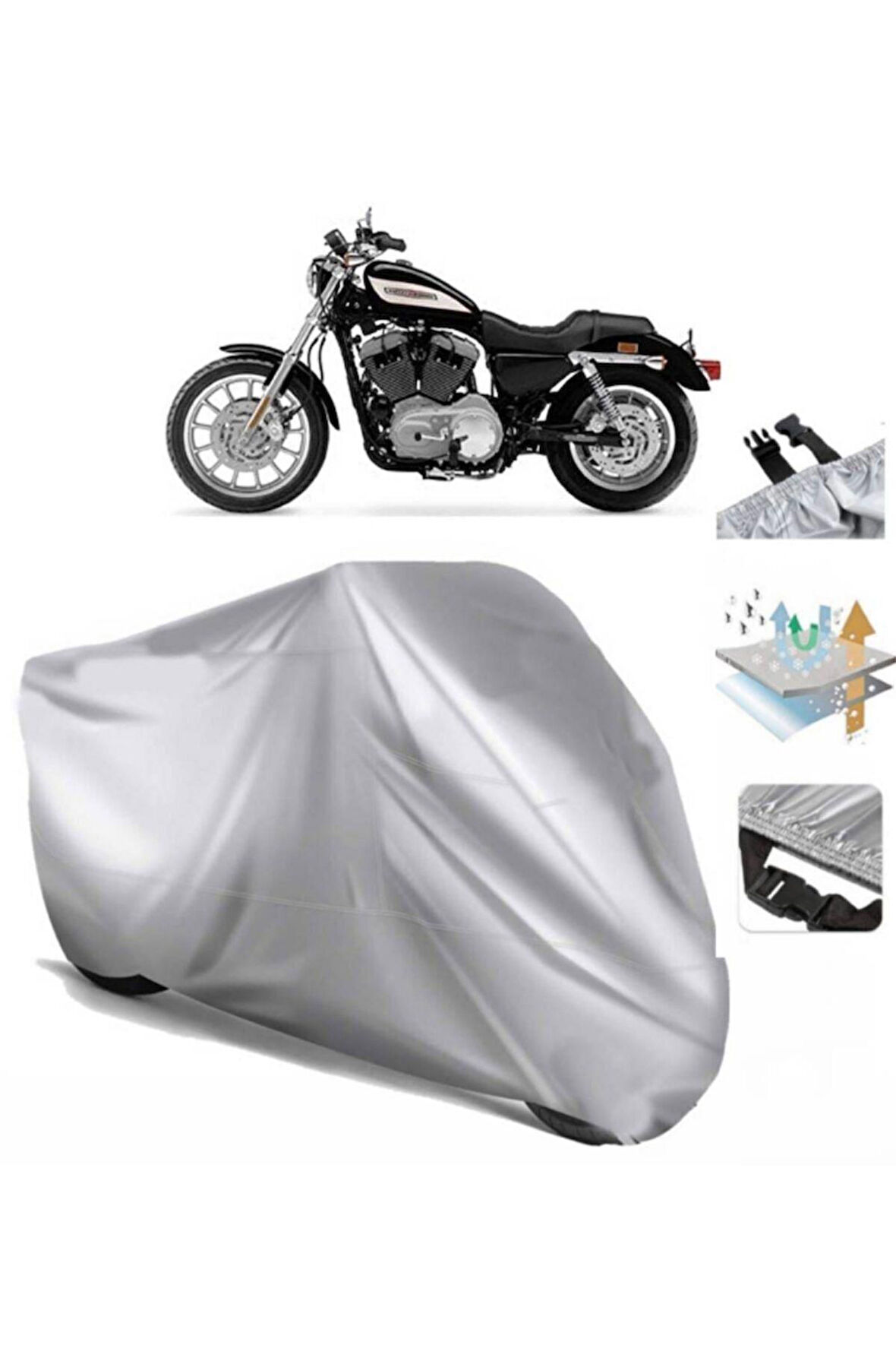 Sportster Roadster Xl1200r  Arka Çanta (bağlantı Tokalı) Uyumlu SolarBlock  Motosiklet Brandası