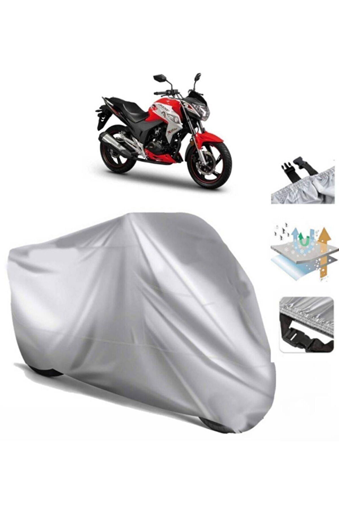 Spada Xfire 200 Efı  Arka Çanta (bağlantı Tokalı) Uyumlu SolarBlock Prime Motosiklet Brandası Örtüsü