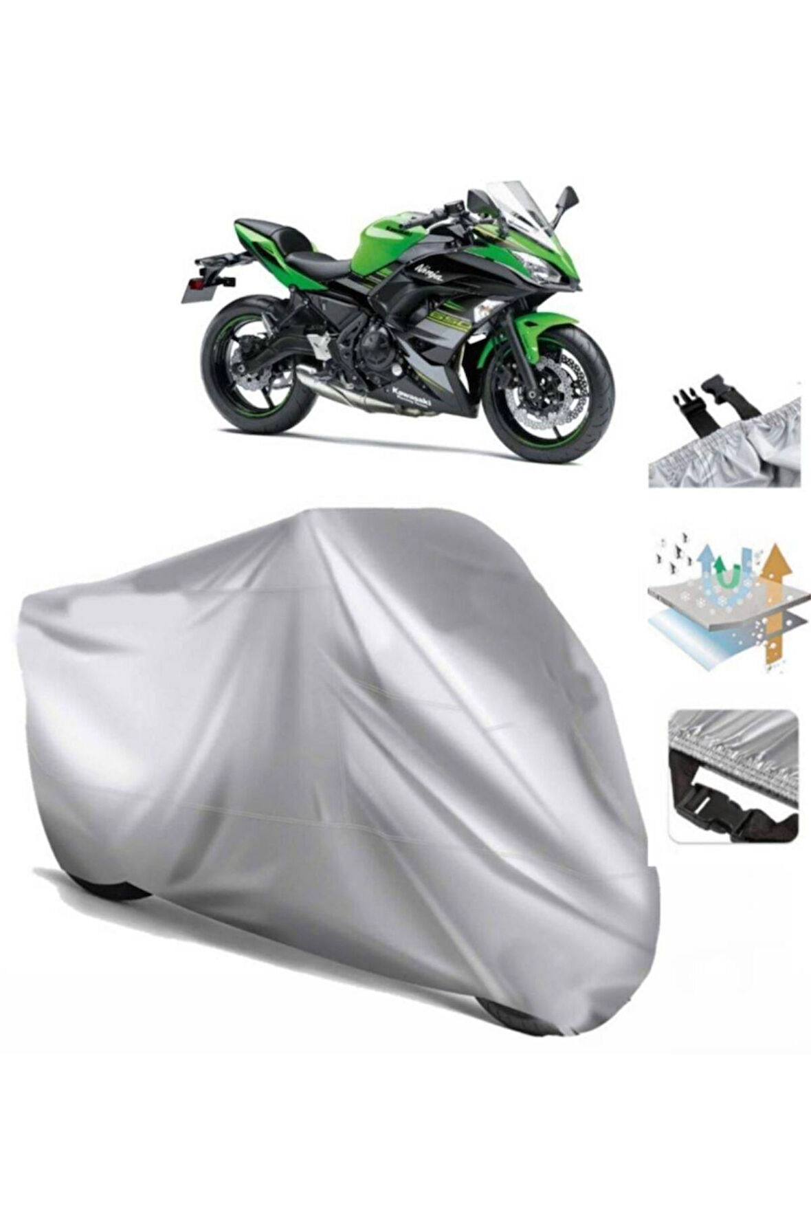 Kawasaki Ninja 650 Krt Edition (bağlantı Tokalı) Uyumlu SolarBlock Prime Motosiklet Brandası Örtüsü