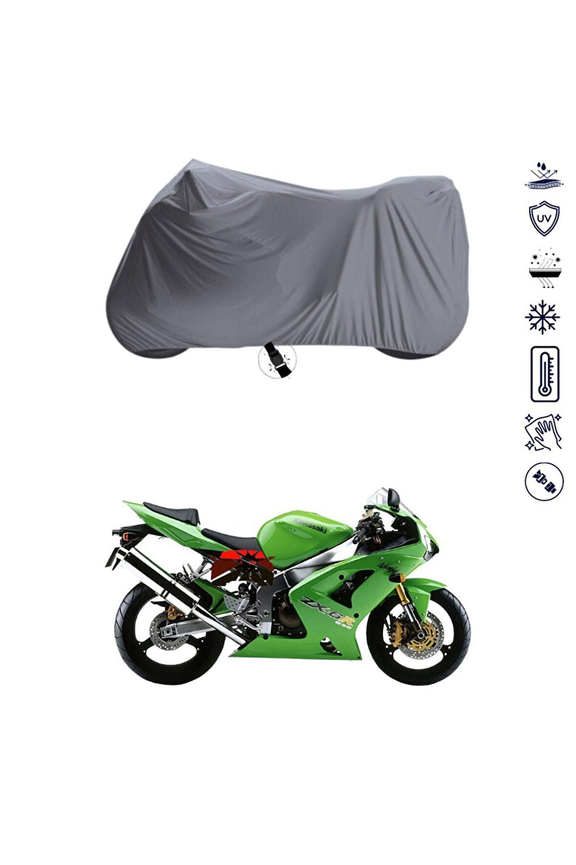 Kawasaki Ninja Zx 636 Çantalı  Bağlantı Tokalı  Uyumlu SolarBlock Prime Motosiklet Brandası Örtüsü