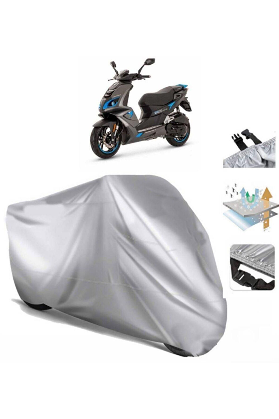 Peugeot Speedfight 4 (bağlantı Tokalı) Uyumlu SolarBlock Prime Motosiklet Brandası Örtüsü