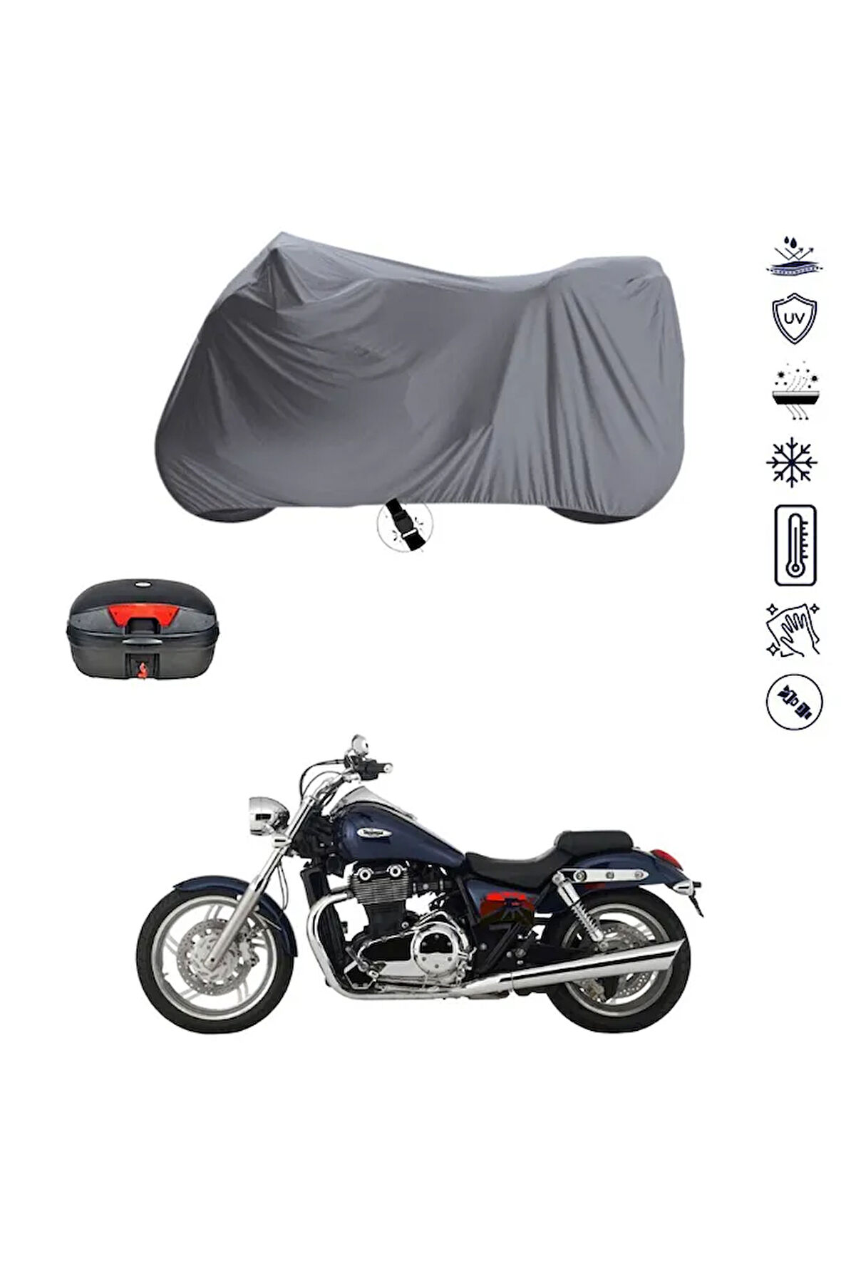 Triumph Thunderbrid Arka Çanta  Bağlantı Tokalı  Uyumlu SolarBlock Prime Motosiklet Brandası Örtüsü