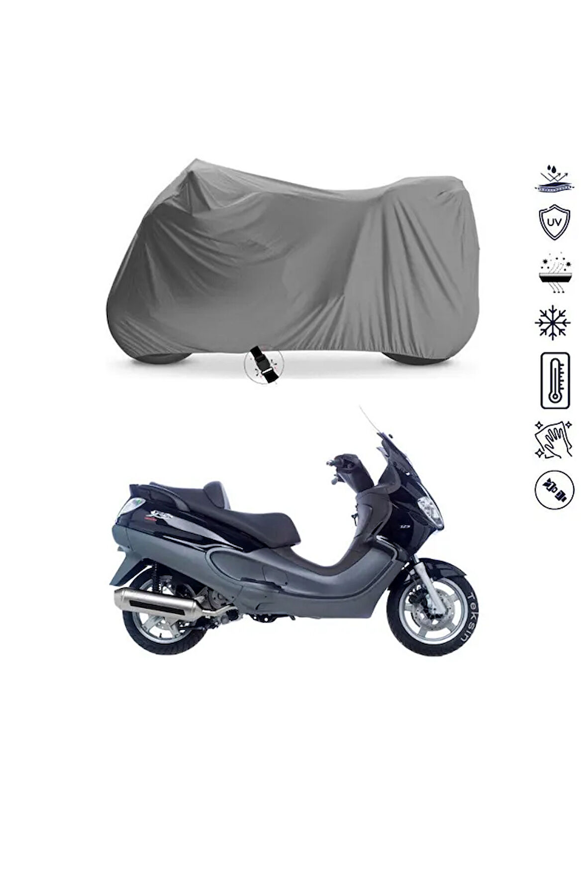 Piaggio X9 180 Bağlantı Tokalı  Uyumlu SolarBlock Prime Motosiklet Brandası Örtüsü