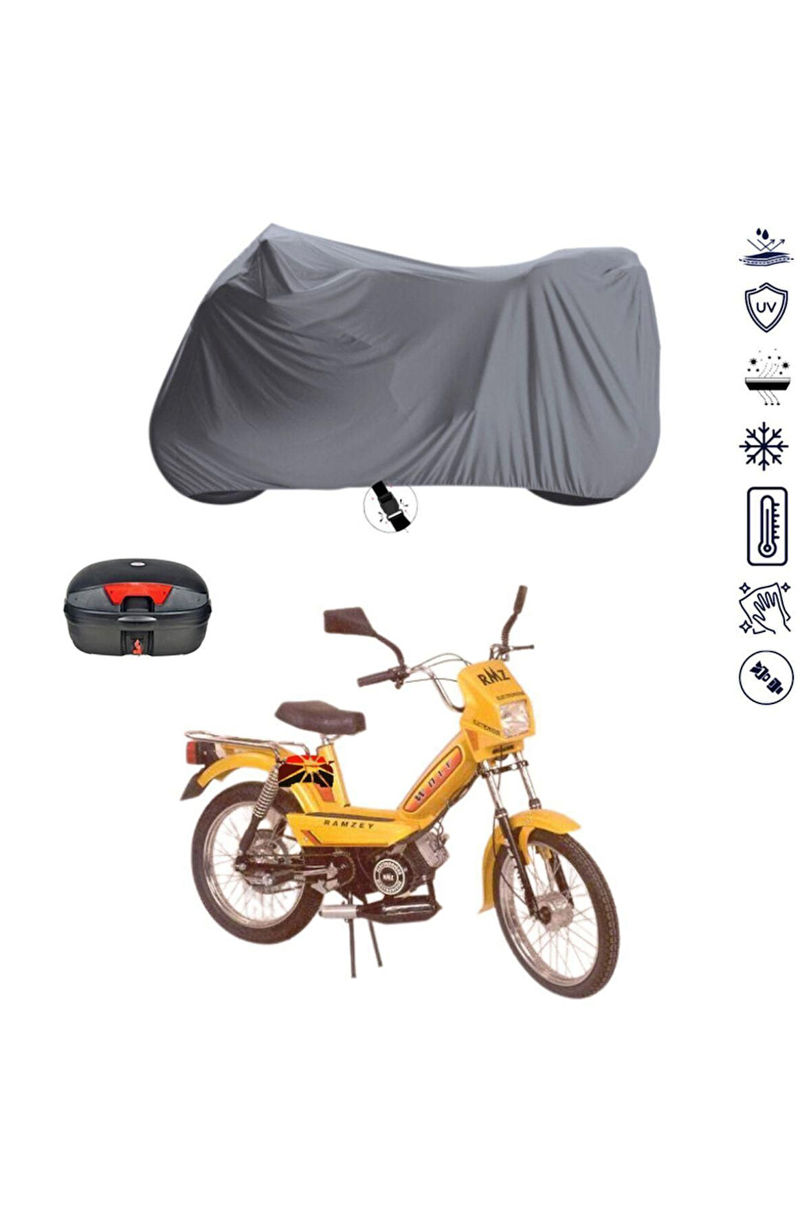 Ramzey Classic Arka Çanta  Bağlantı Tokalı  Uyumlu SolarBlock Prime Motosiklet Brandası Örtüsü