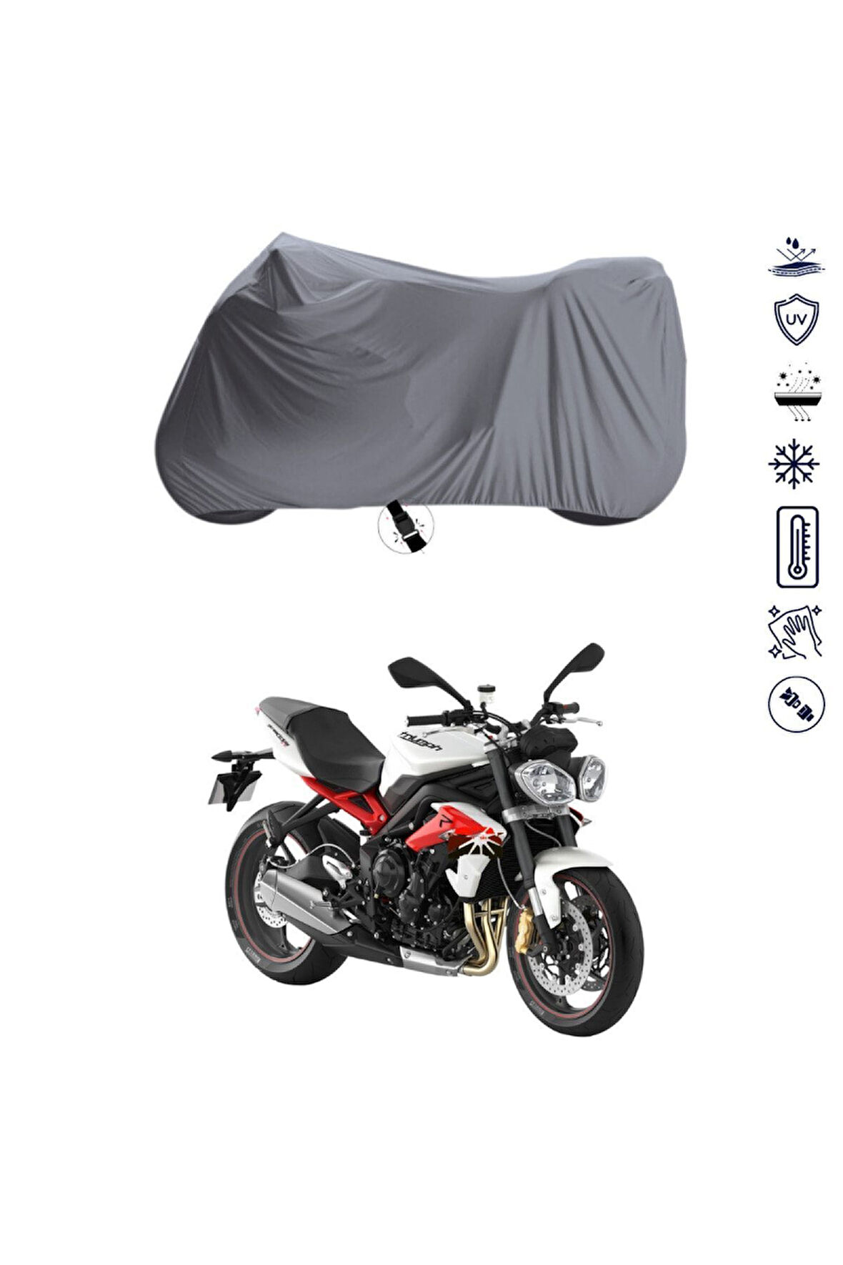 Triumph Street Triple R Çantalı  Bağlantı Tokalı  Uyumlu SolarBlock Prime Motosiklet Brandası Örtüsü