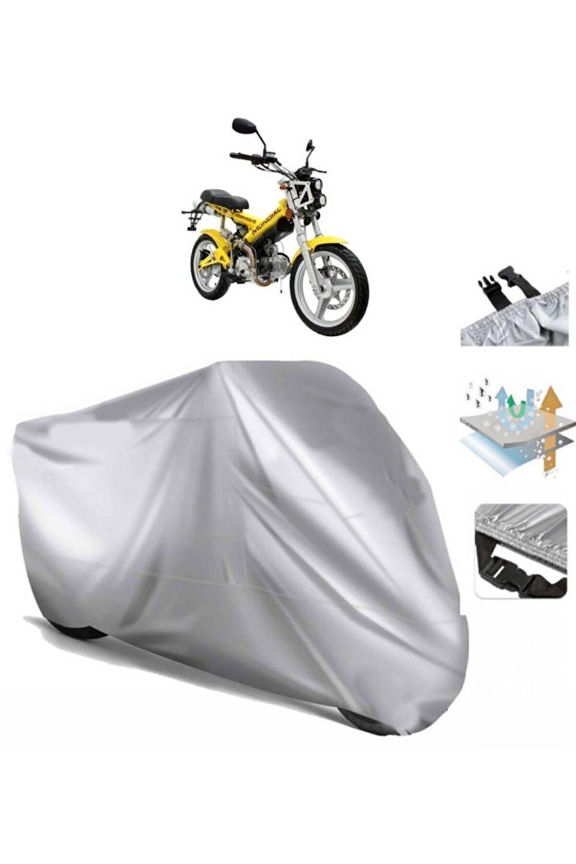 Mondial 125 Aggressive  Arka Çanta (bağlantı Tokalı) Uyumlu SolarBlock  Motosiklet Brandası Örtüsü