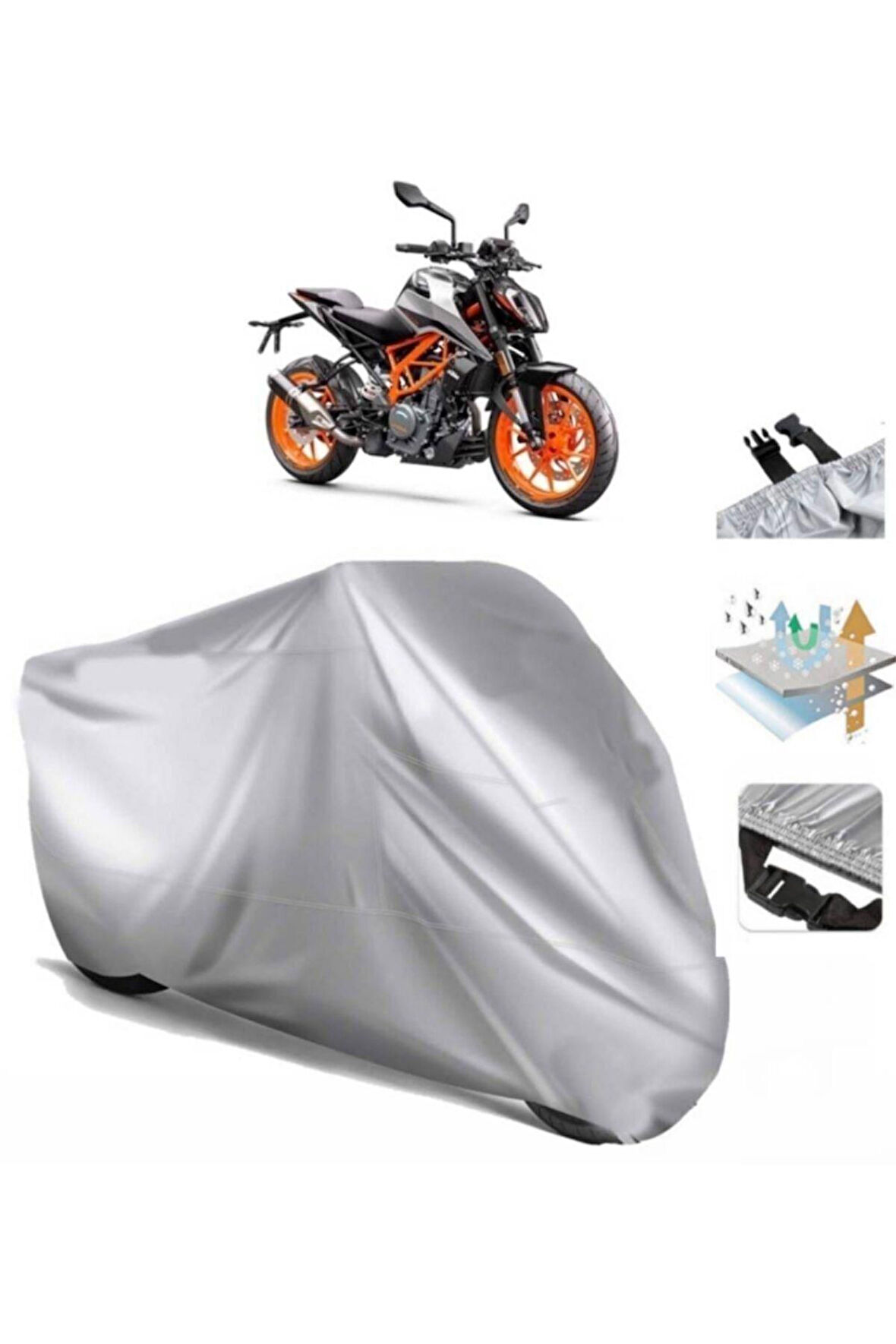 Ktm 390 Duke  Arka Çanta (bağlantı Tokalı) Uyumlu SolarBlock Prime Motosiklet Brandası Örtüsü