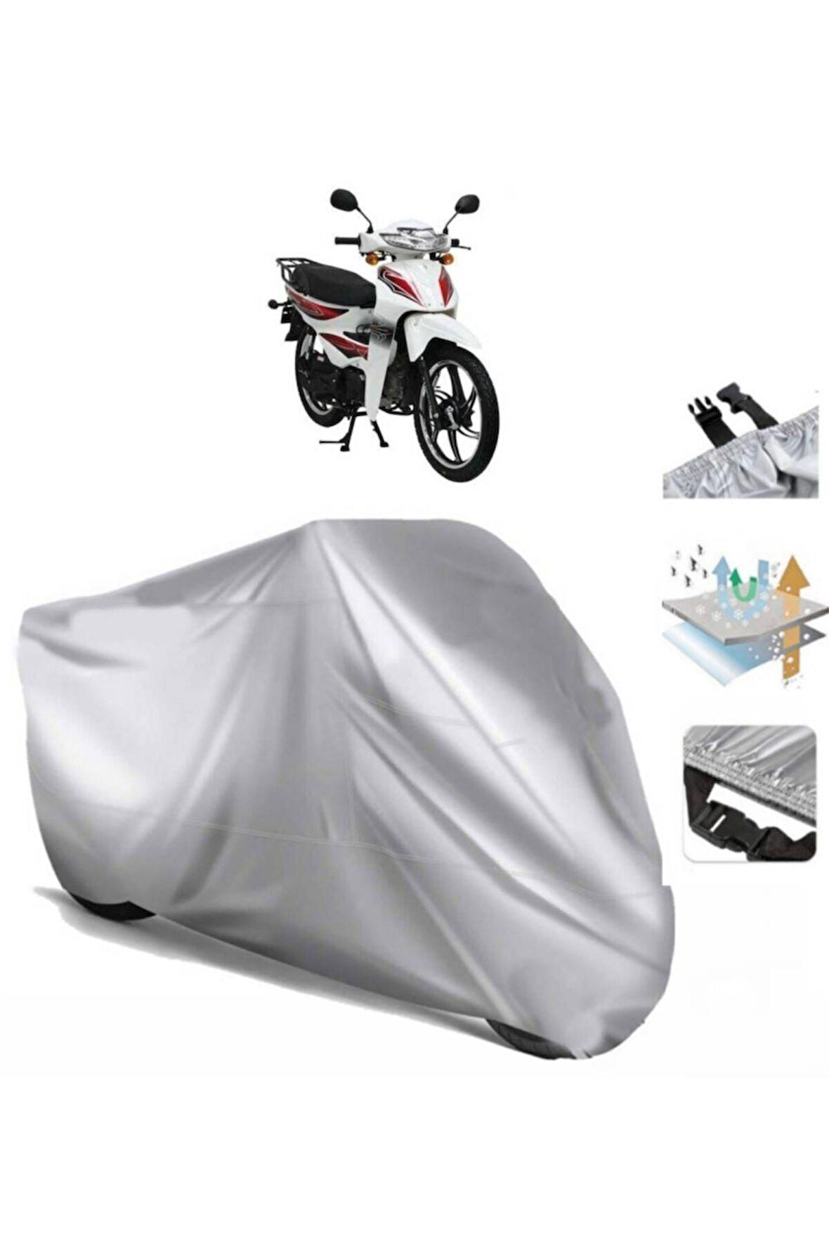 Mondial 100 Sfc Snappy X  Arka Çanta (bağlantı Tokalı) Uyumlu SolarBlock  Motosiklet Brandası Örtüsü