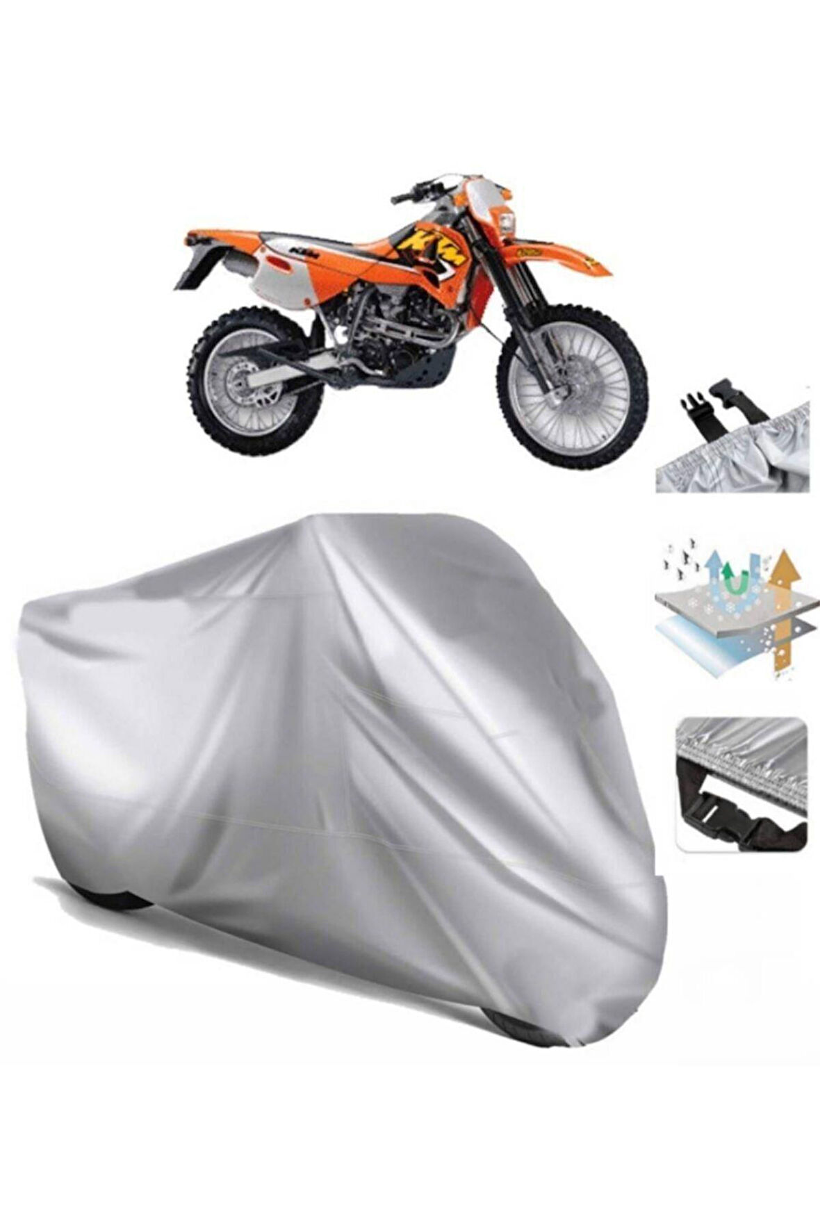 Ktm 620 Sc  Arka Çanta (bağlantı Tokalı) Uyumlu SolarBlock Prime Motosiklet Brandası Örtüsü