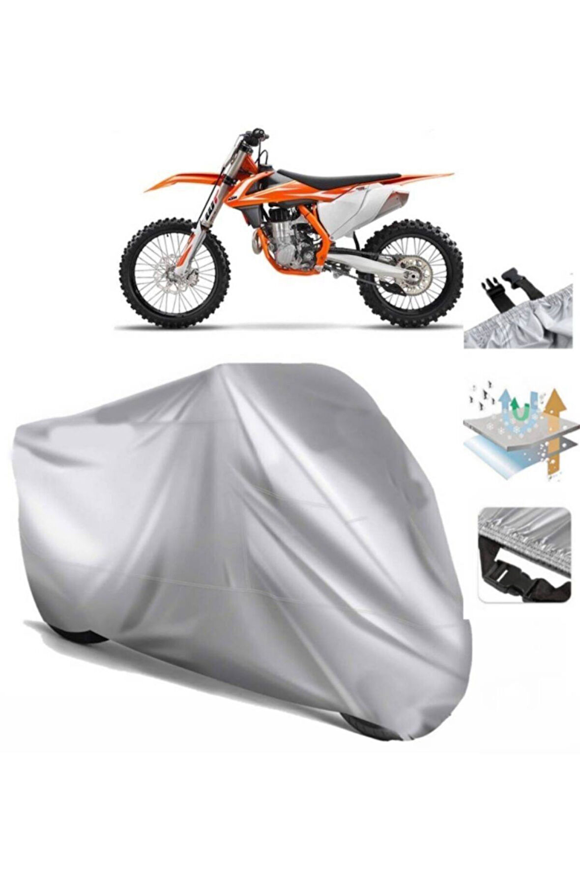 Ktm 450 Sxf  Arka Çanta (bağlantı Tokalı) Uyumlu SolarBlock Prime Motosiklet Brandası Örtüsü