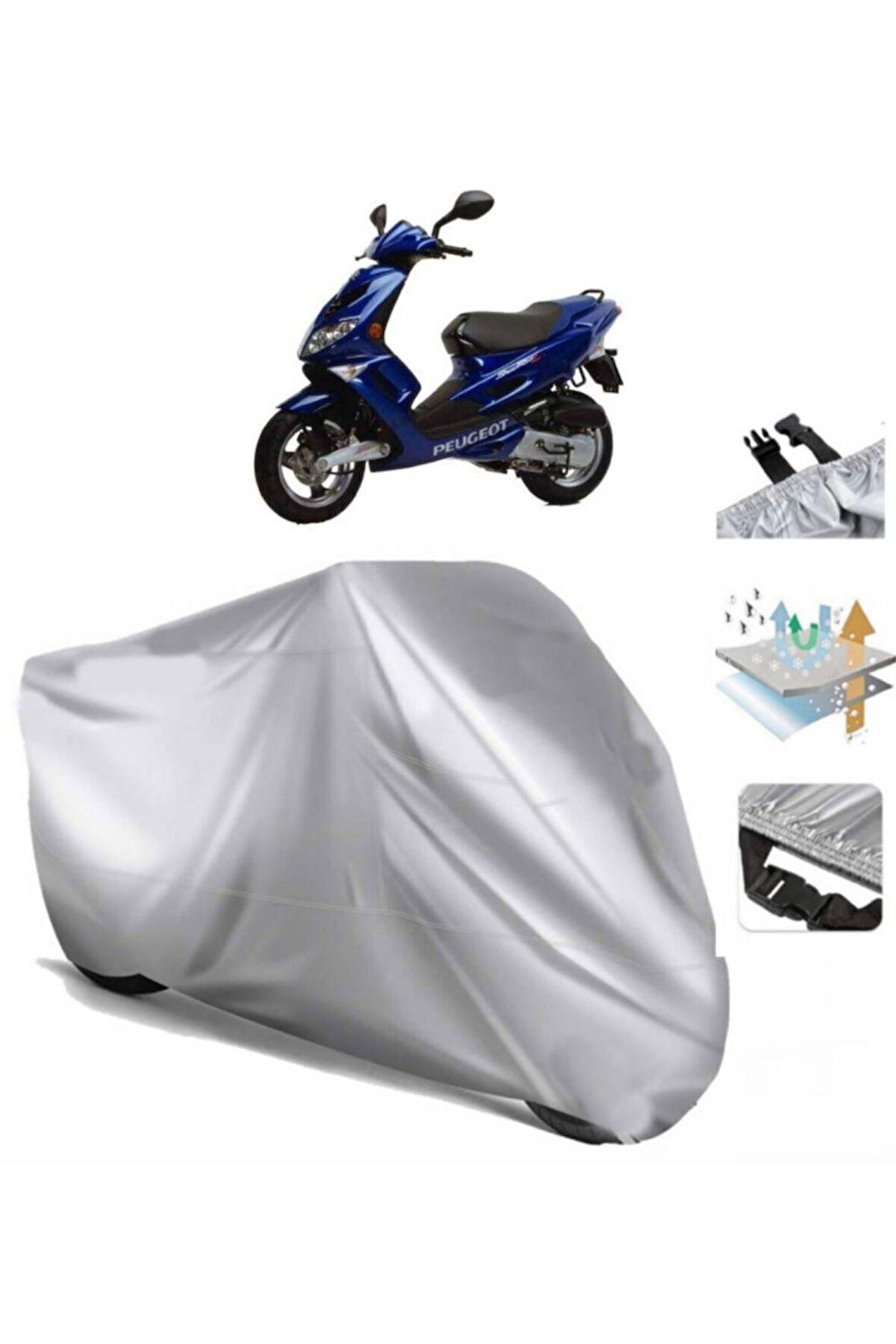 Peugeot Speedfight 100 (bağlantı Tokalı) Uyumlu SolarBlock Prime Motosiklet Brandası Örtüsü