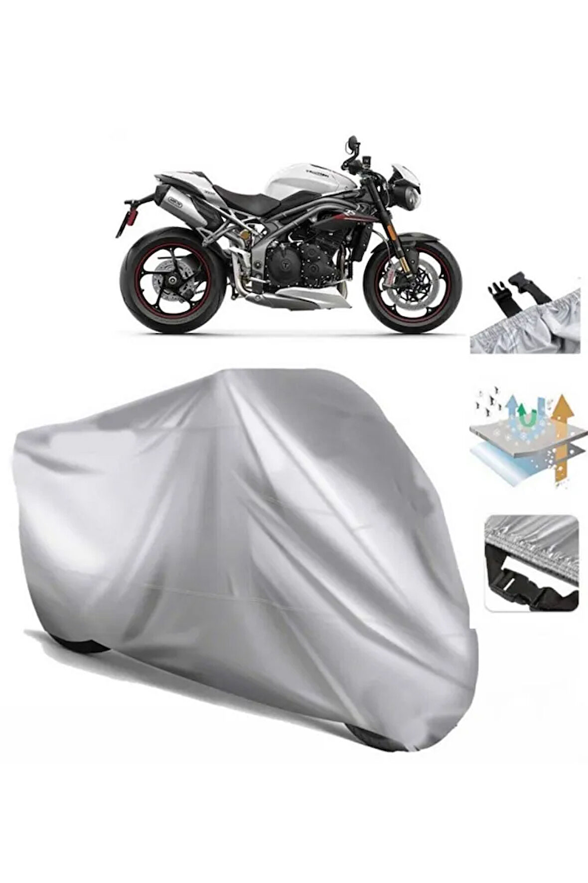 Triumph Speed Triple Rs (bağlantı Tokalı) Uyumlu SolarBlock Prime Motosiklet Brandası Örtüsü