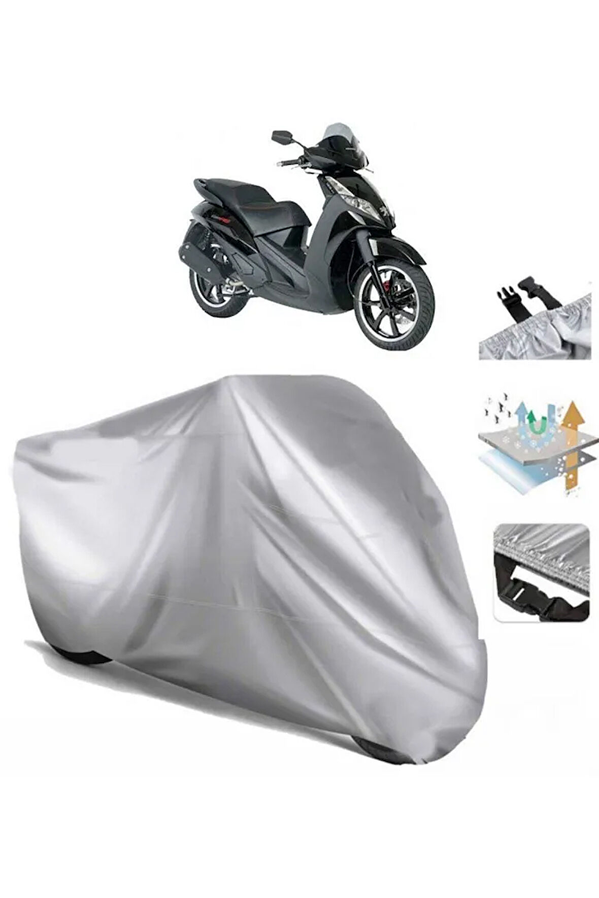 Peugeot Geopolis 300  Arka Çanta (bağlantı Tokalı) Uyumlu SolarBlock  Motosiklet Brandası Örtüsü