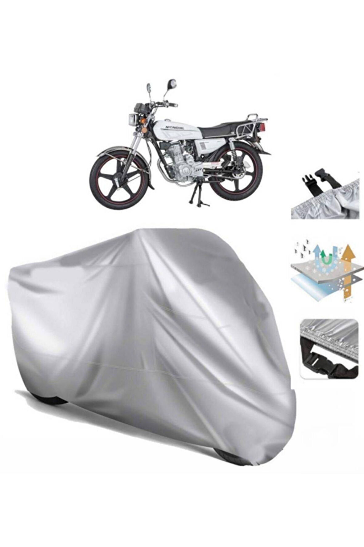 Mondial 100 Uag  Arka Çanta (bağlantı Tokalı) Uyumlu SolarBlock Prime Motosiklet Brandası Örtüsü