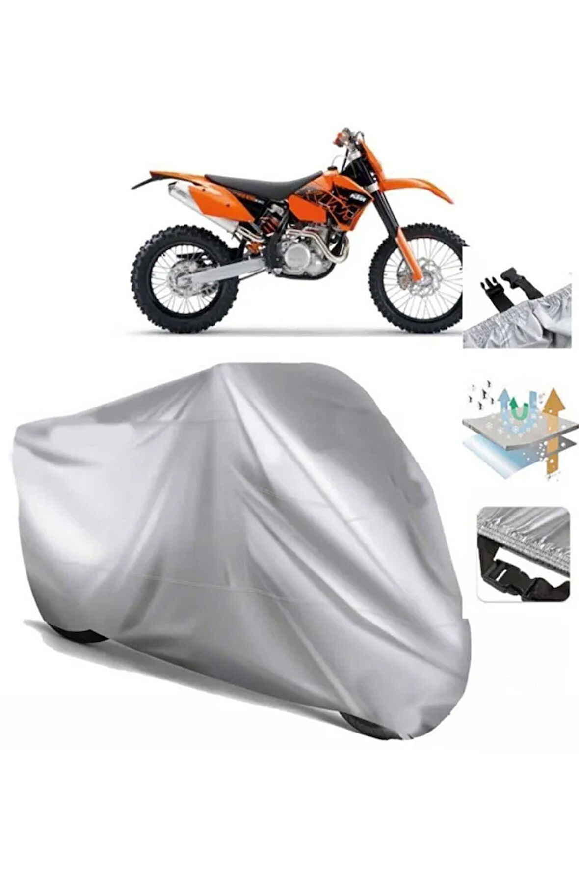 Ktm 450 Exc (bağlantı Tokalı) Uyumlu SolarBlock Prime Motosiklet Brandası Örtüsü