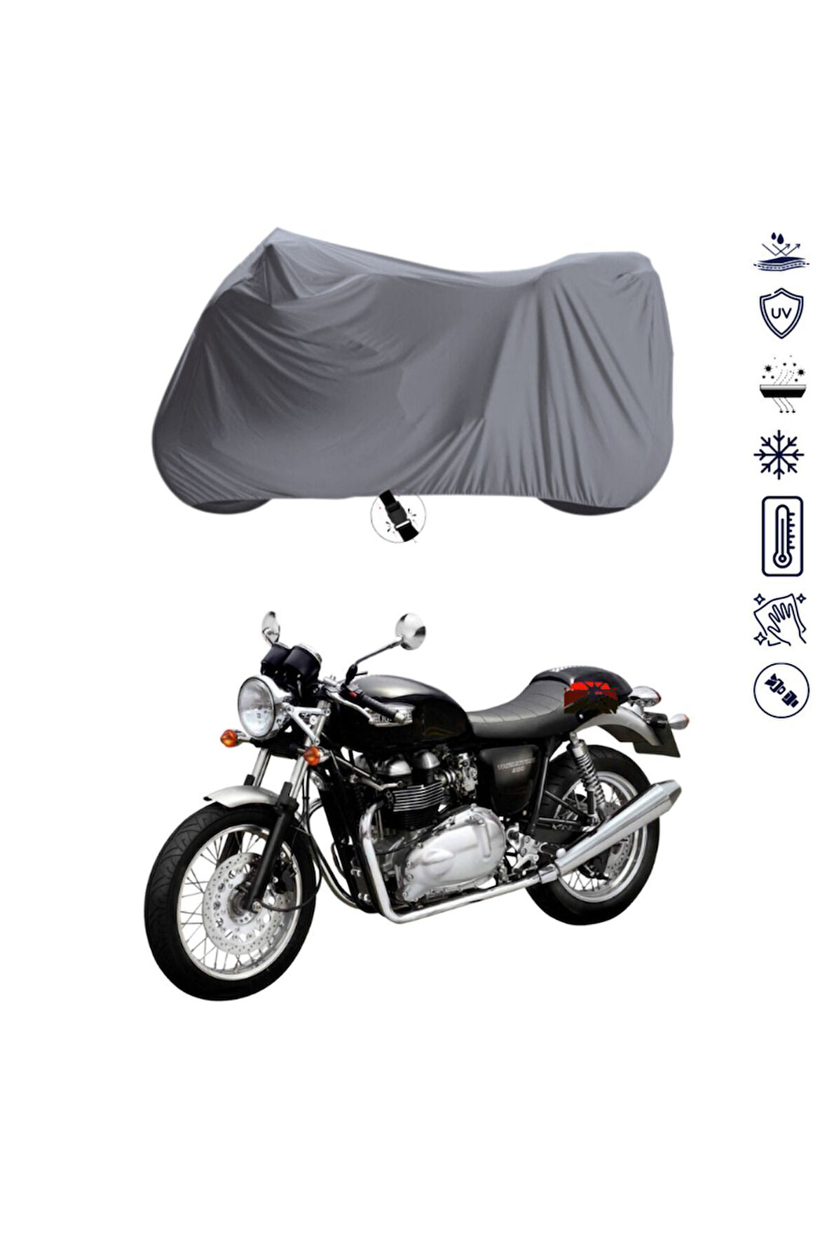 Triumph Thruxton 900  Bağlantı Tokalı  Uyumlu SolarBlock Prime Motosiklet Brandası Örtüsü