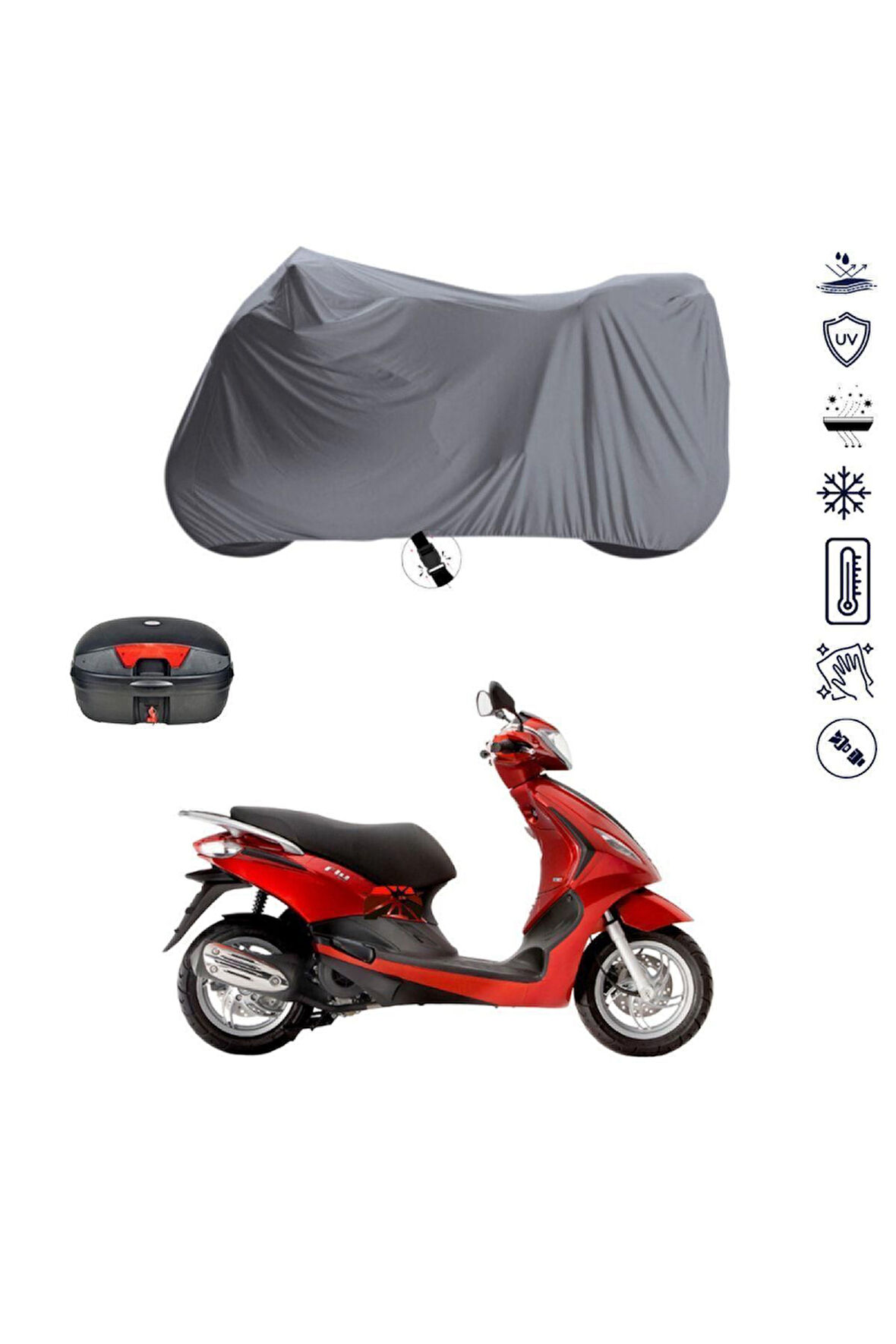 Piaggoi Fly 100  Bağlantı Tokalı  Uyumlu SolarBlock Prime Motosiklet Brandası Örtüsü