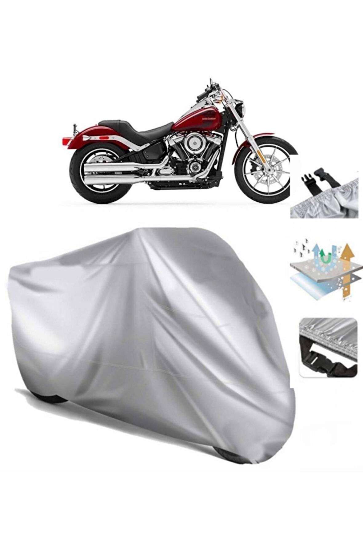 Softail Low Rider (bağlantı Tokalı) Uyumlu SolarBlock Prime Motosiklet Brandası Örtüsü