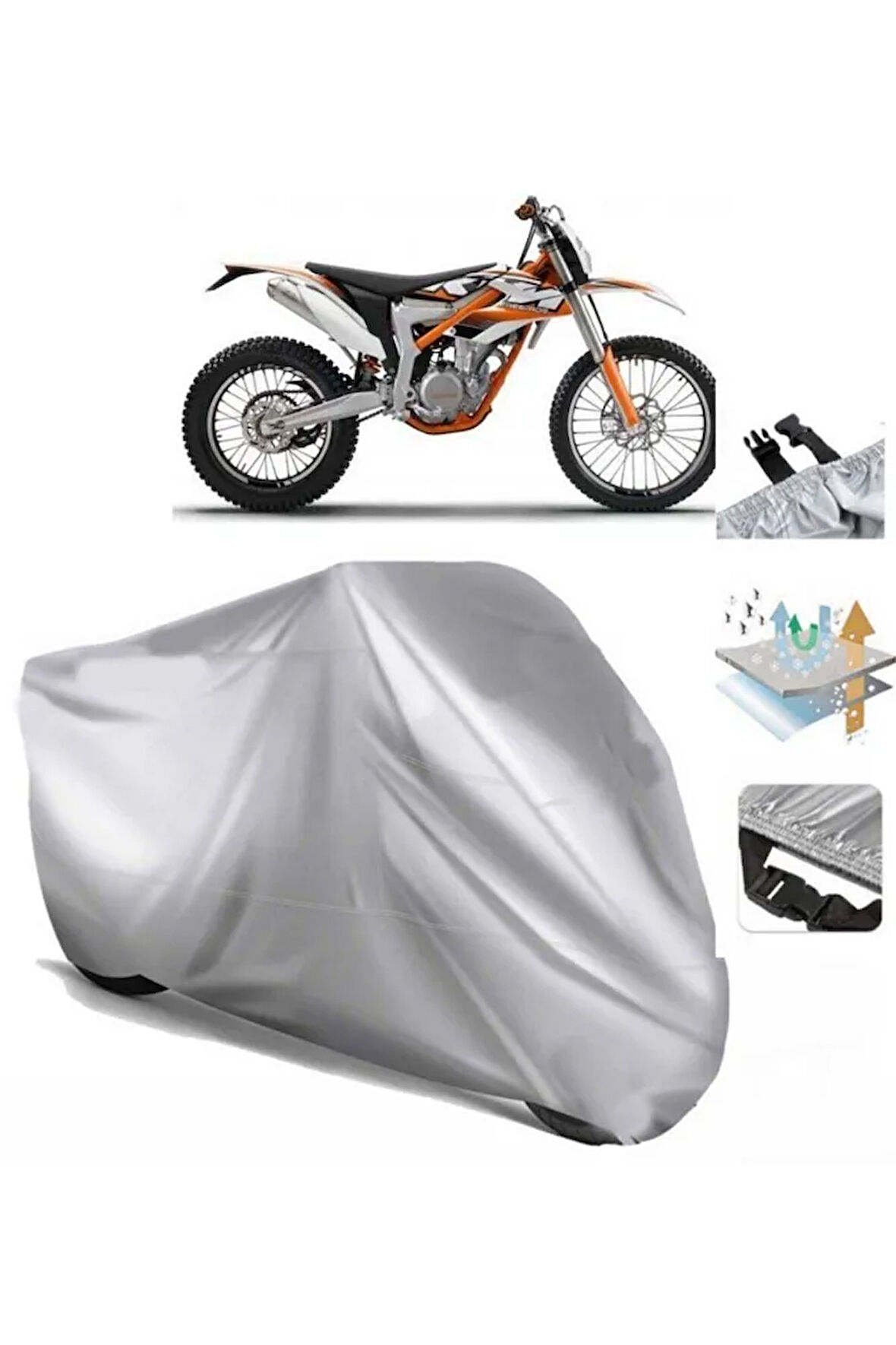 Ktm 350 Freeride  Arka Çanta (bağlantı Tokalı) Uyumlu SolarBlock Prime Motosiklet Brandası Örtüsü