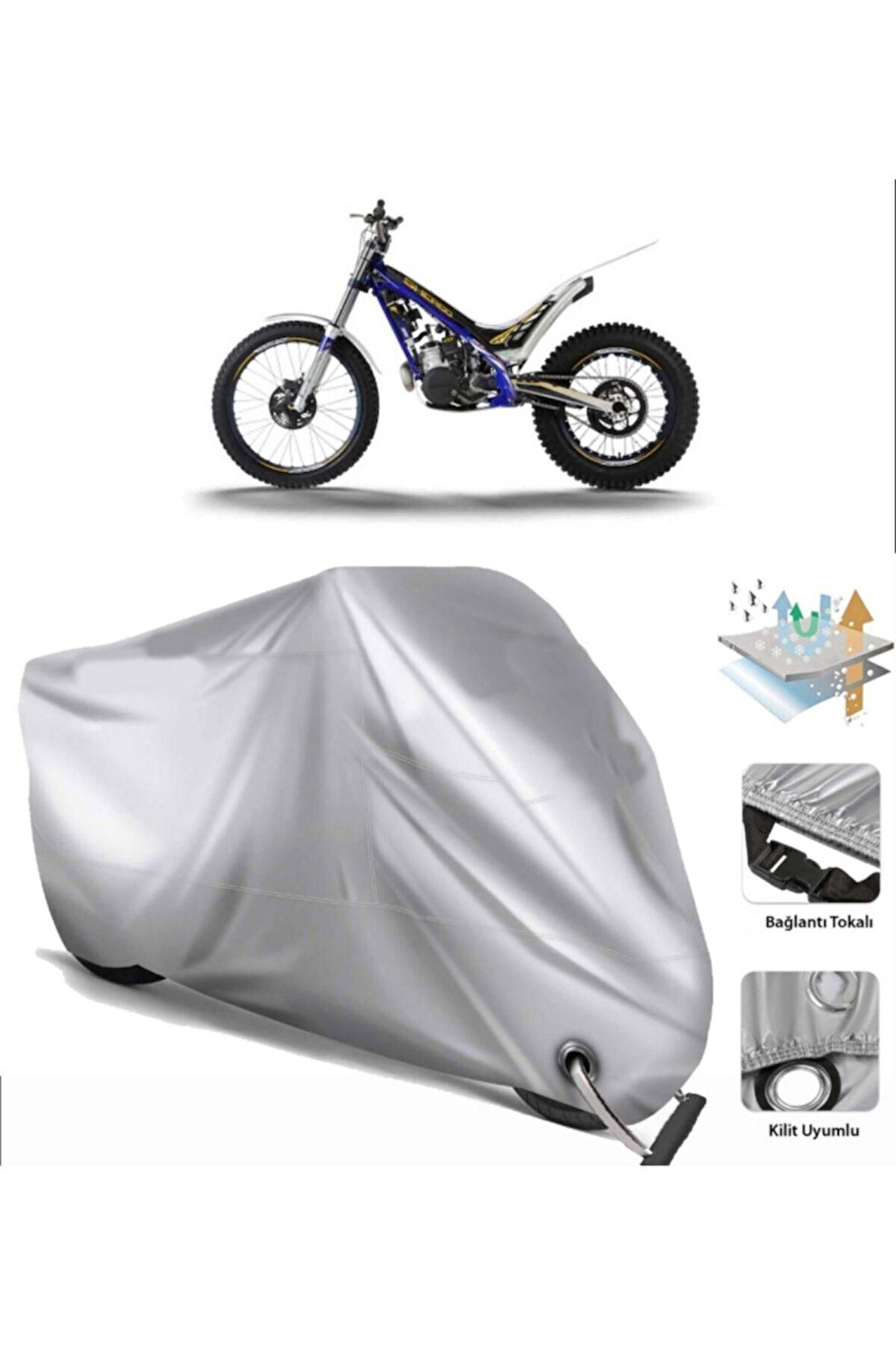 Sherco Trial 125 St  Arka Çanta (bağlantı Tokalı) Uyumlu SolarBlock Prime Motosiklet Brandası Örtüsü