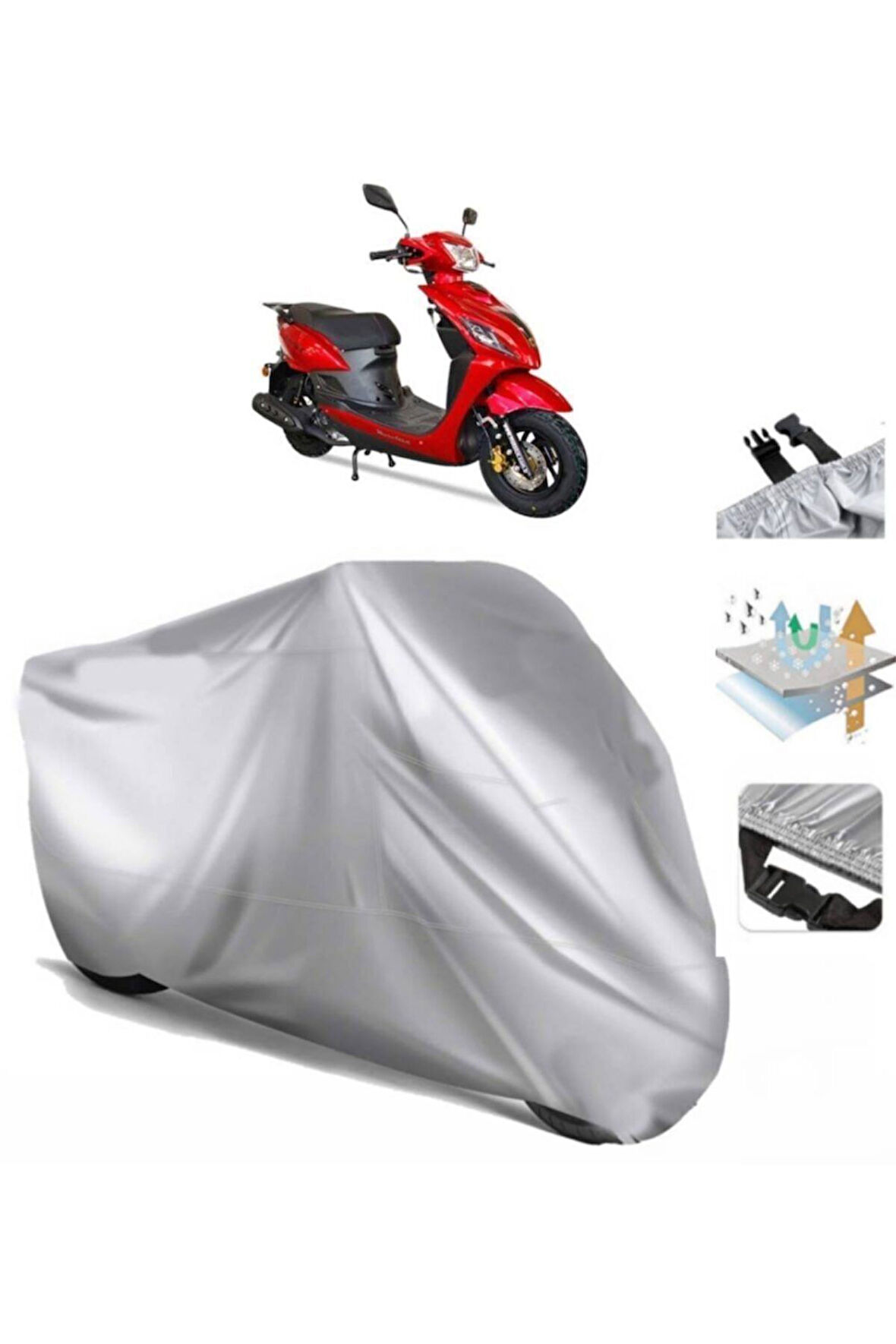 Motolux Rüzgar 50 (bağlantı Tokalı) Uyumlu SolarBlock Prime Motosiklet Brandası Örtüsü