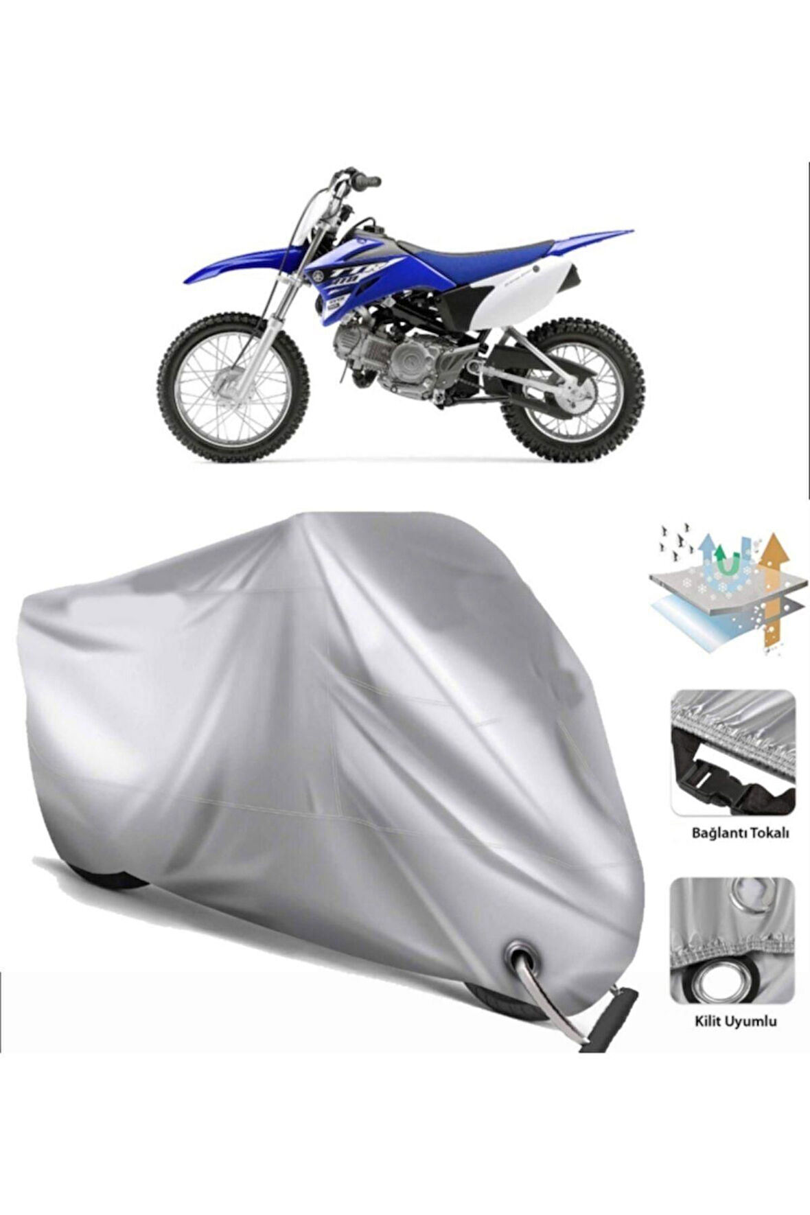 Yamaha Ttr 110 E  Arka Çanta (bağlantı Tokalı) Uyumlu SolarBlock Prime Motosiklet Brandası Örtüsü