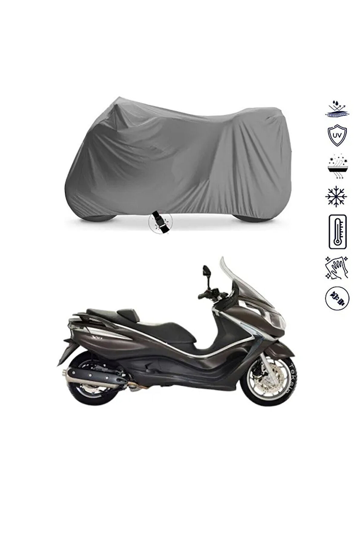 Piaggio X10 500 Bağlantı Tokalı Uyumlu Solarblock Prime Motosiklet Brandası Örtüsü