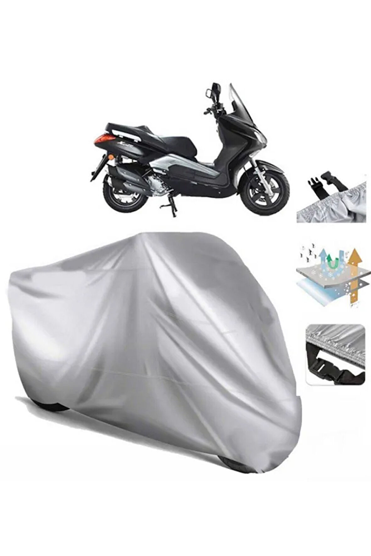 Tgb X-motion 250 Efı Arka Çanta (BAĞLANTI TOKALI) Uyumlu Solarblock Motosiklet Brandası Örtüsü