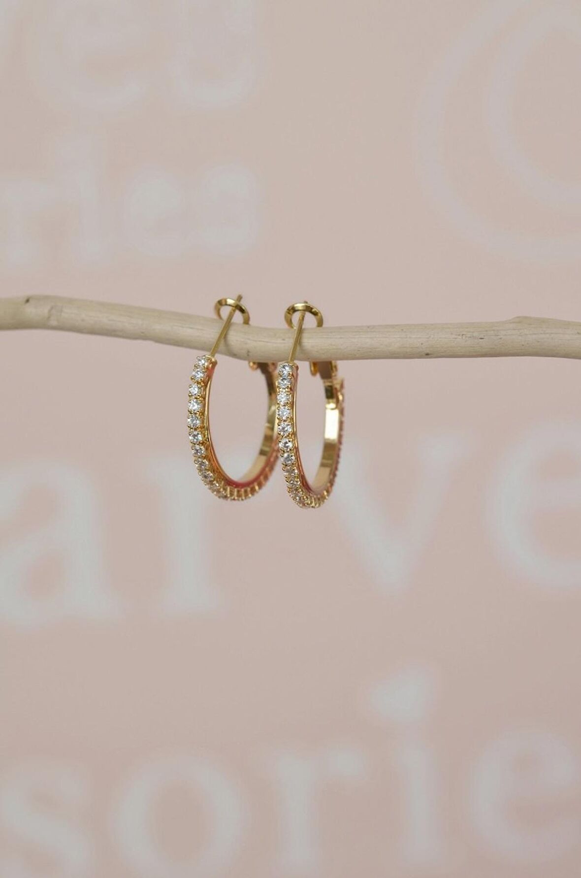 Taşlı Halka Küpe 25 mm